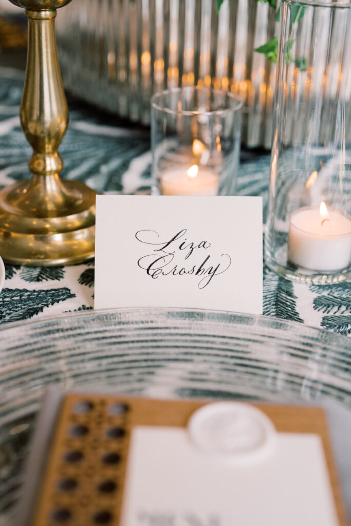 place card at table setting.