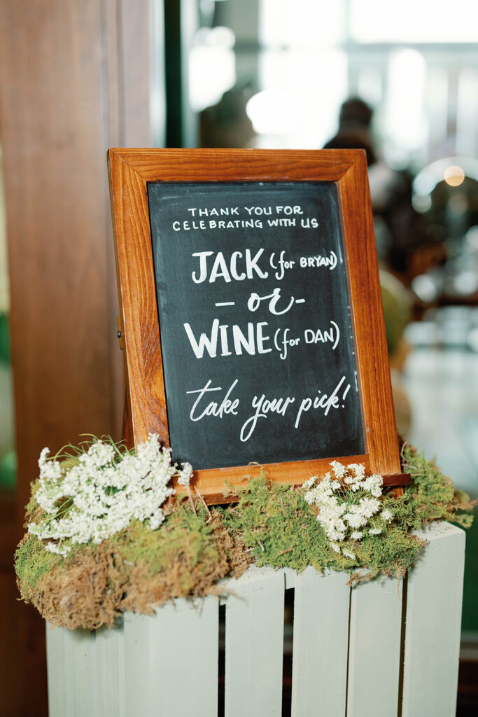 Party favor chalkboard signage