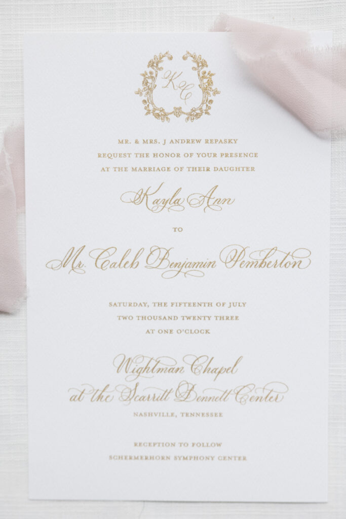 Custom wedding invitation