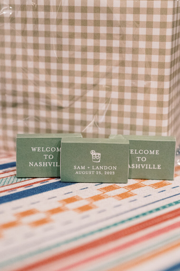 3 custom wedding-dated matchboxes.