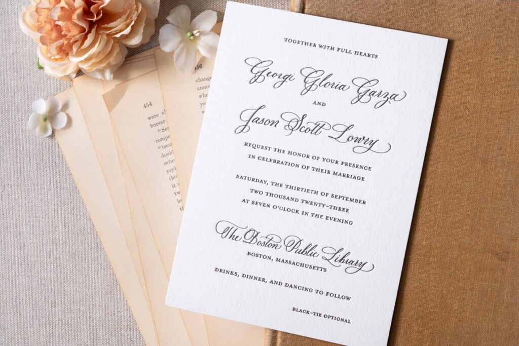 formal, custom wedding invitation suite