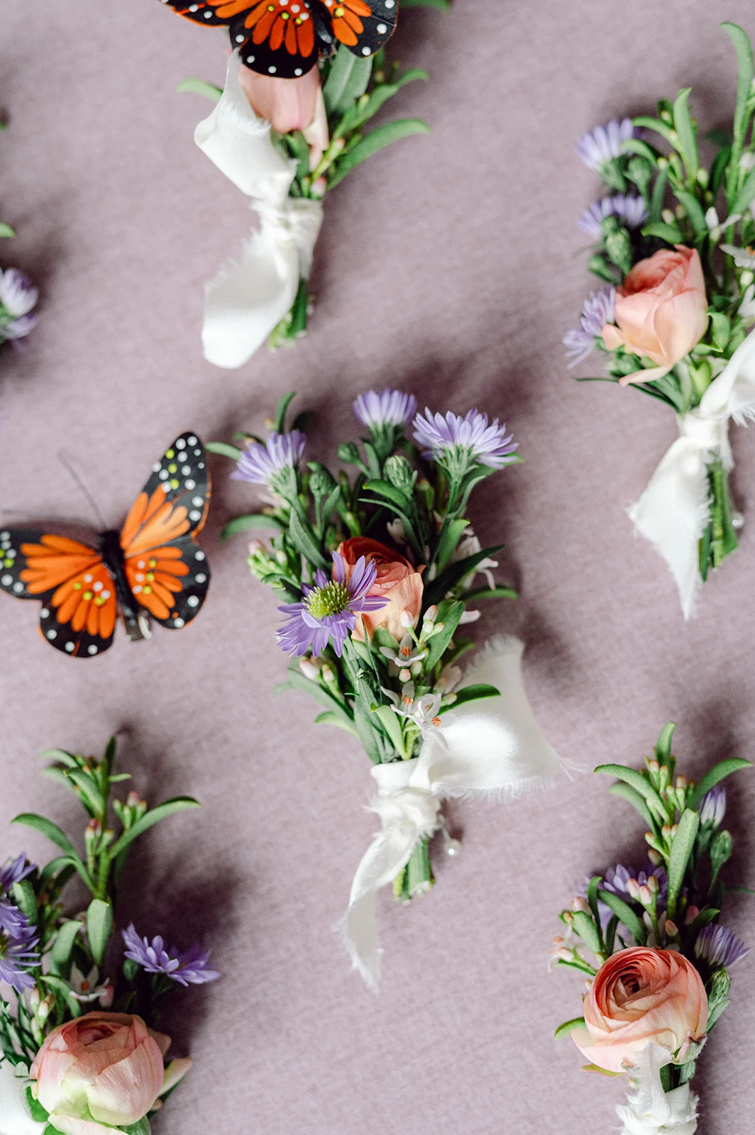 boutonniere with lavender details 