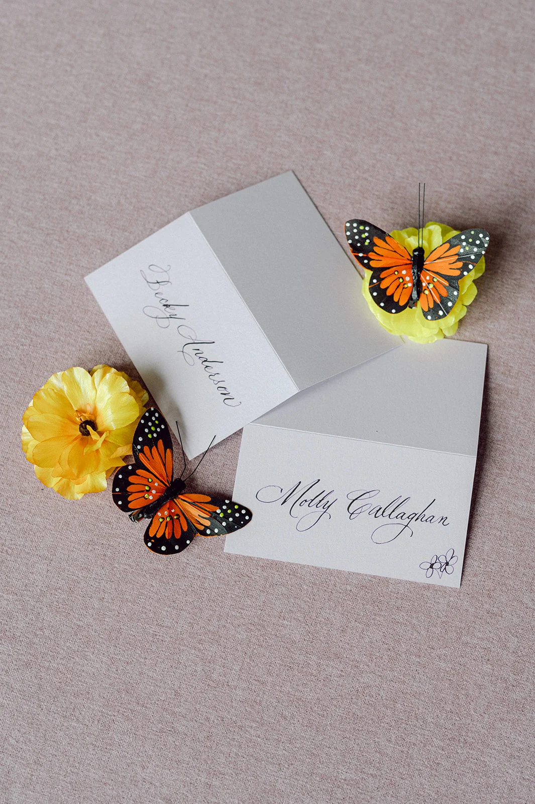 custom calligraphy on place cards.