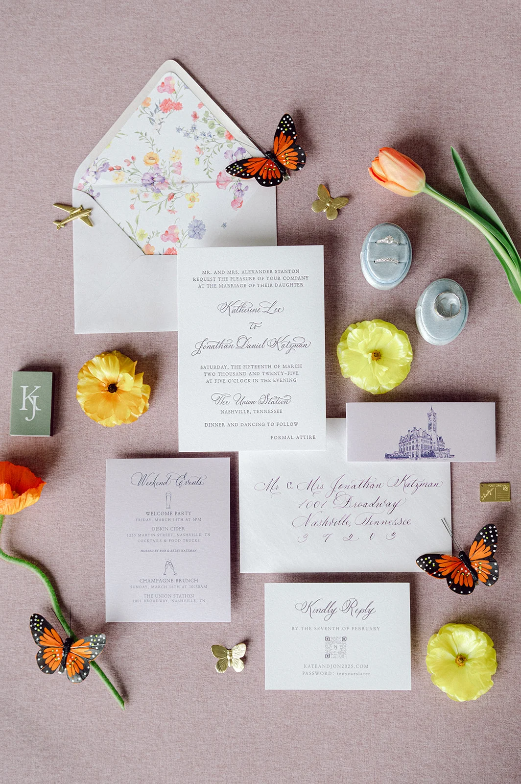 Lavender Wedding Invitations and Details.