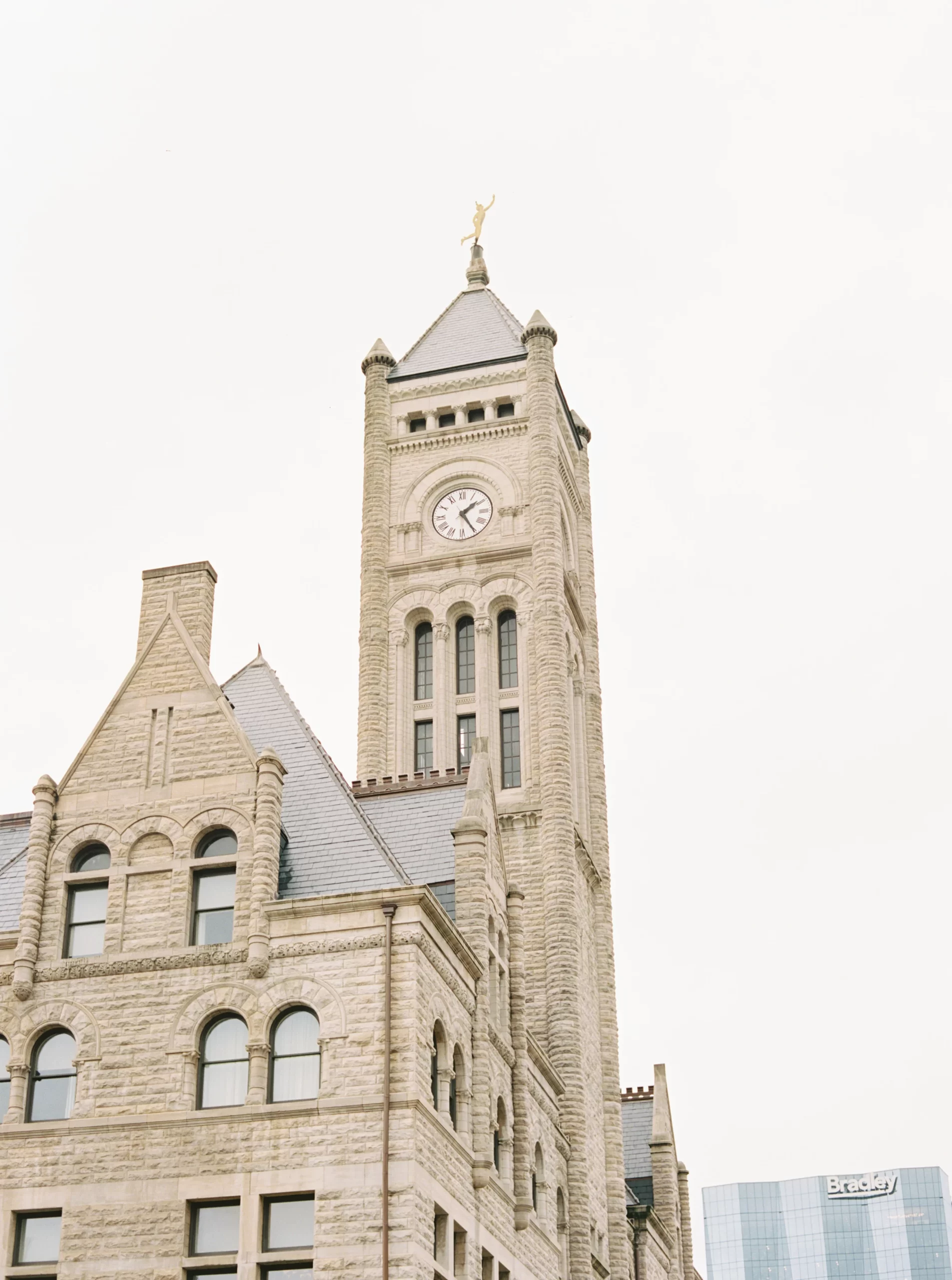 Gothic style architecture on exterior of Union Station Hotel in Nashville, TN.