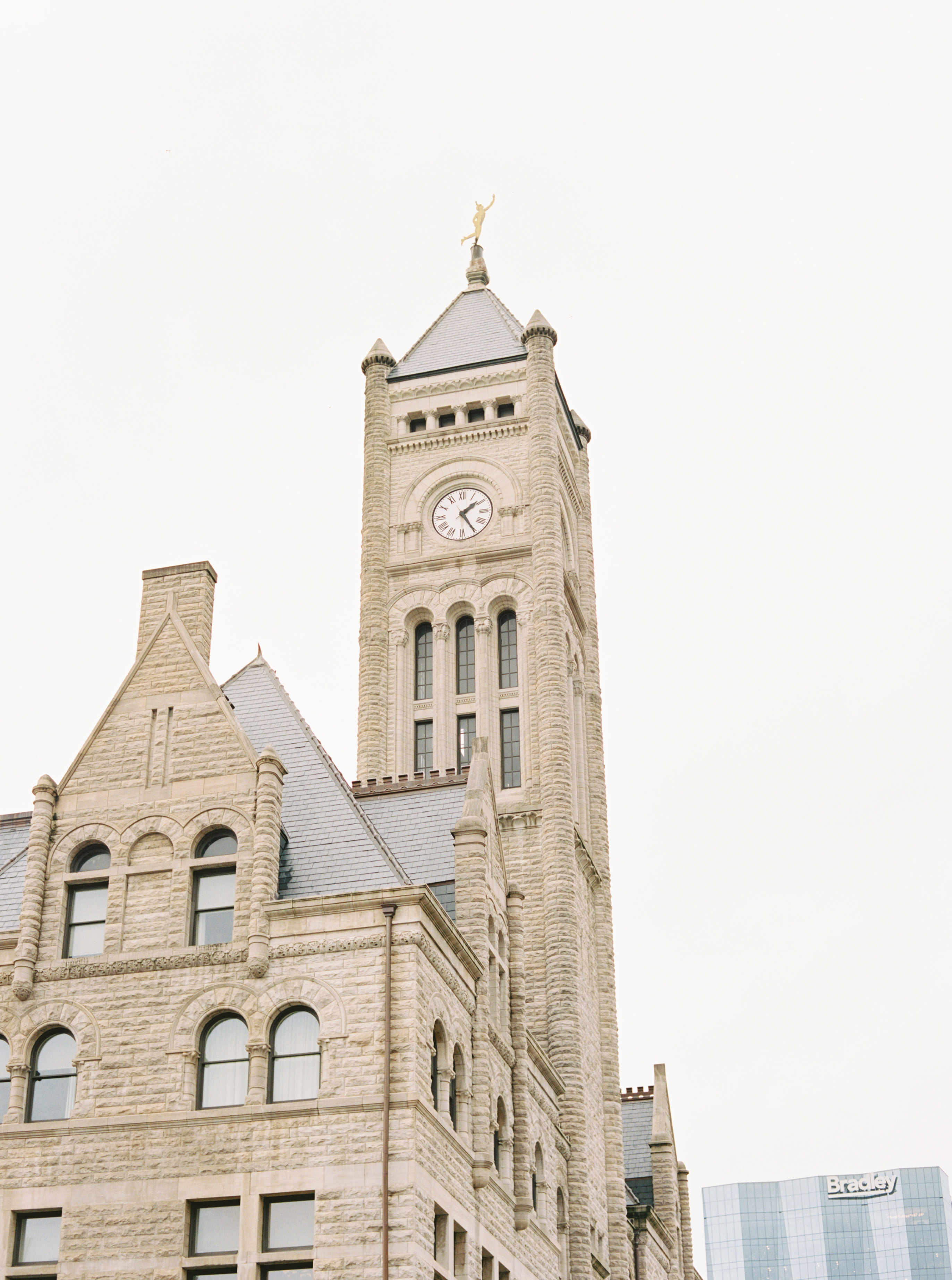 Gothic style architecture on exterior of Union Station Hotel in Nashville, TN.