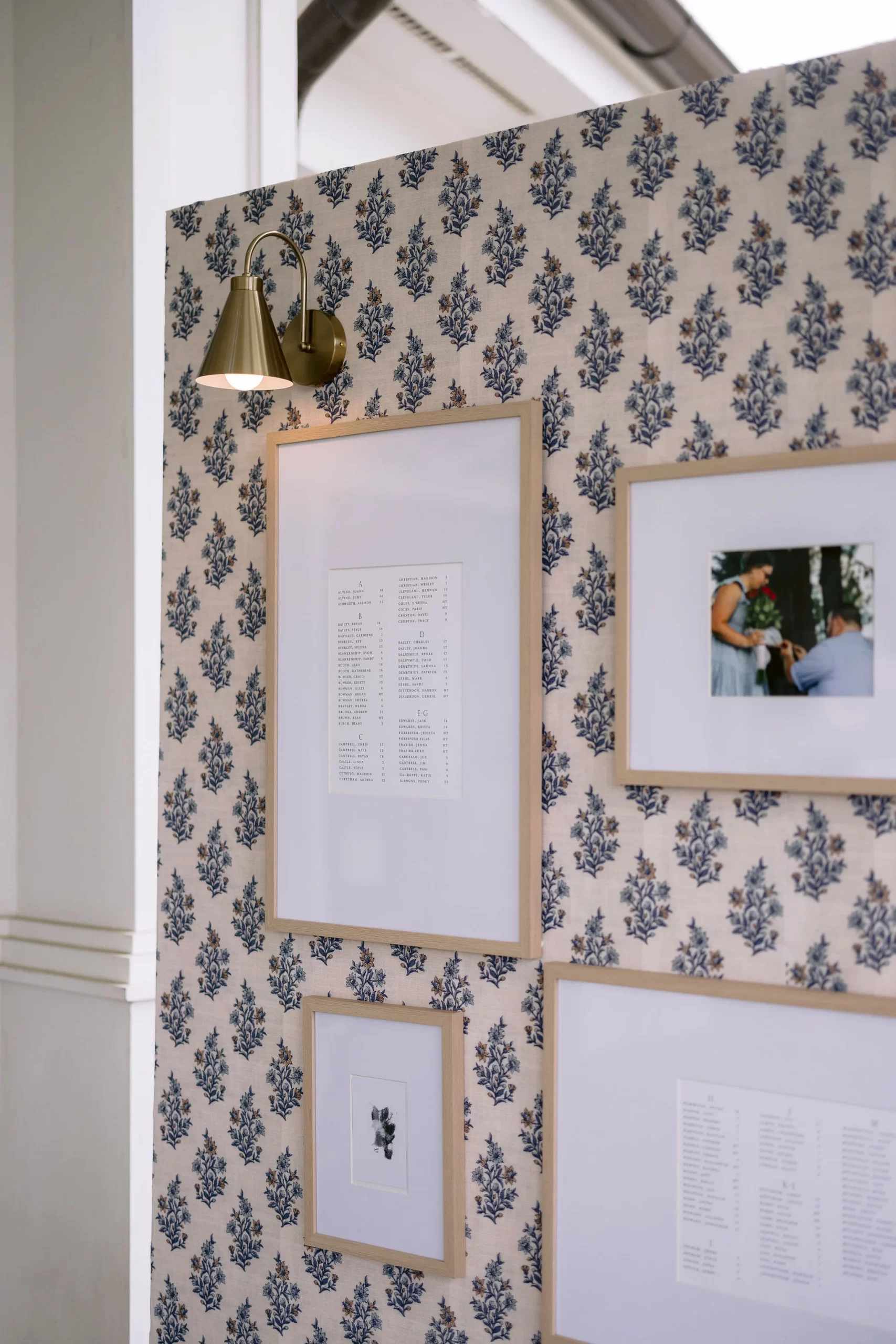 framed seating chart. 