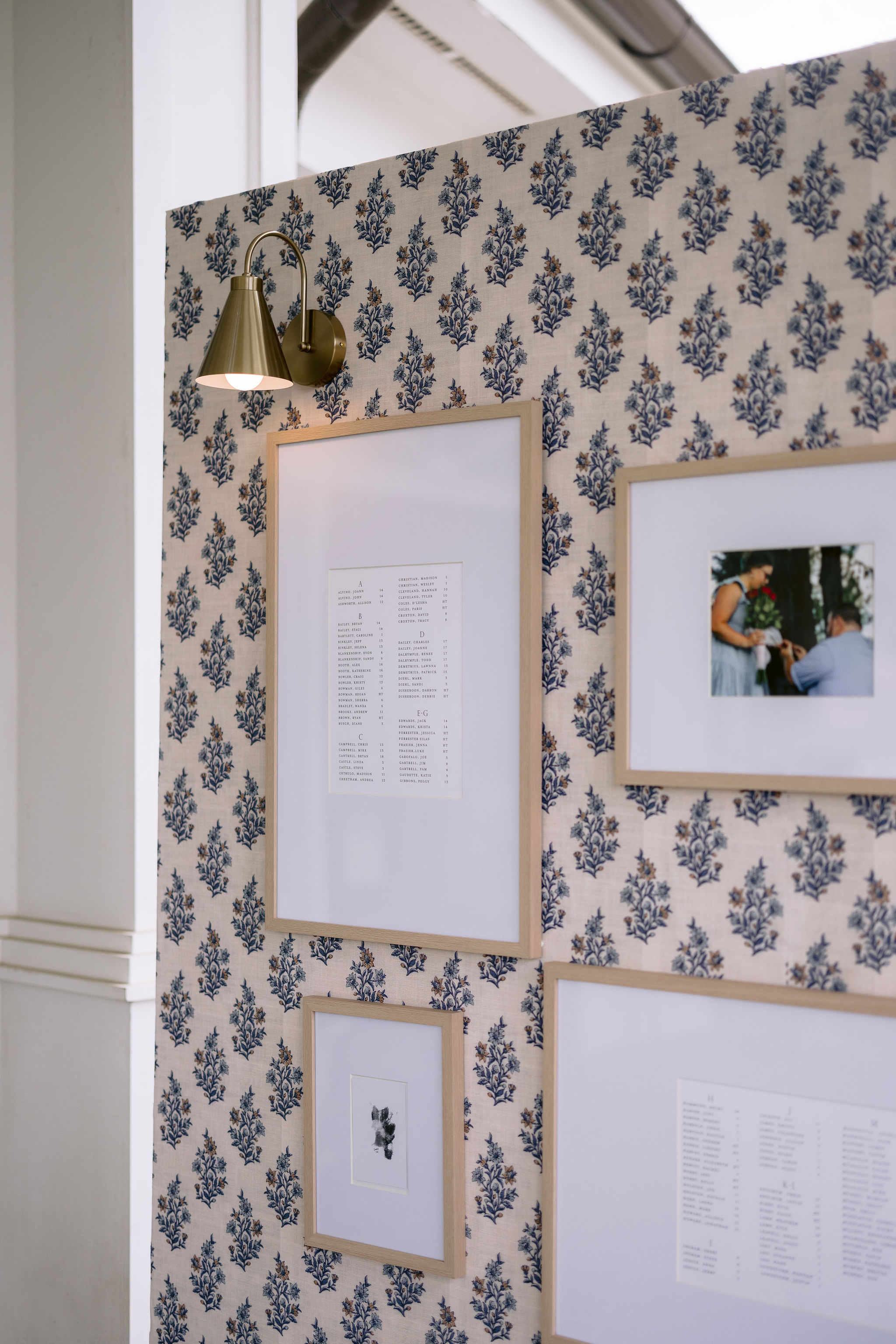  seating chart display at Romantic Barnsley Resort Wedding
