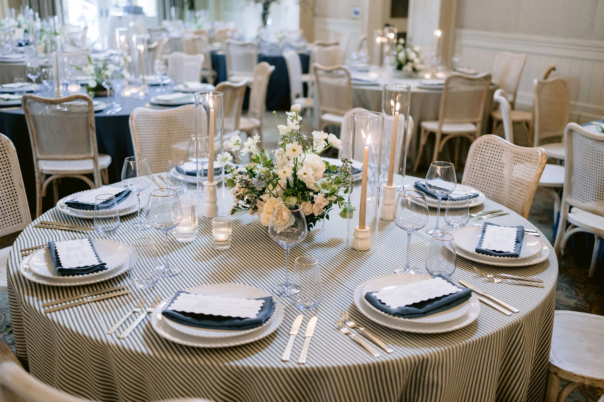 elegant tablesetting from romantic wedding at Barnsley Resort Wedding in Georgia
