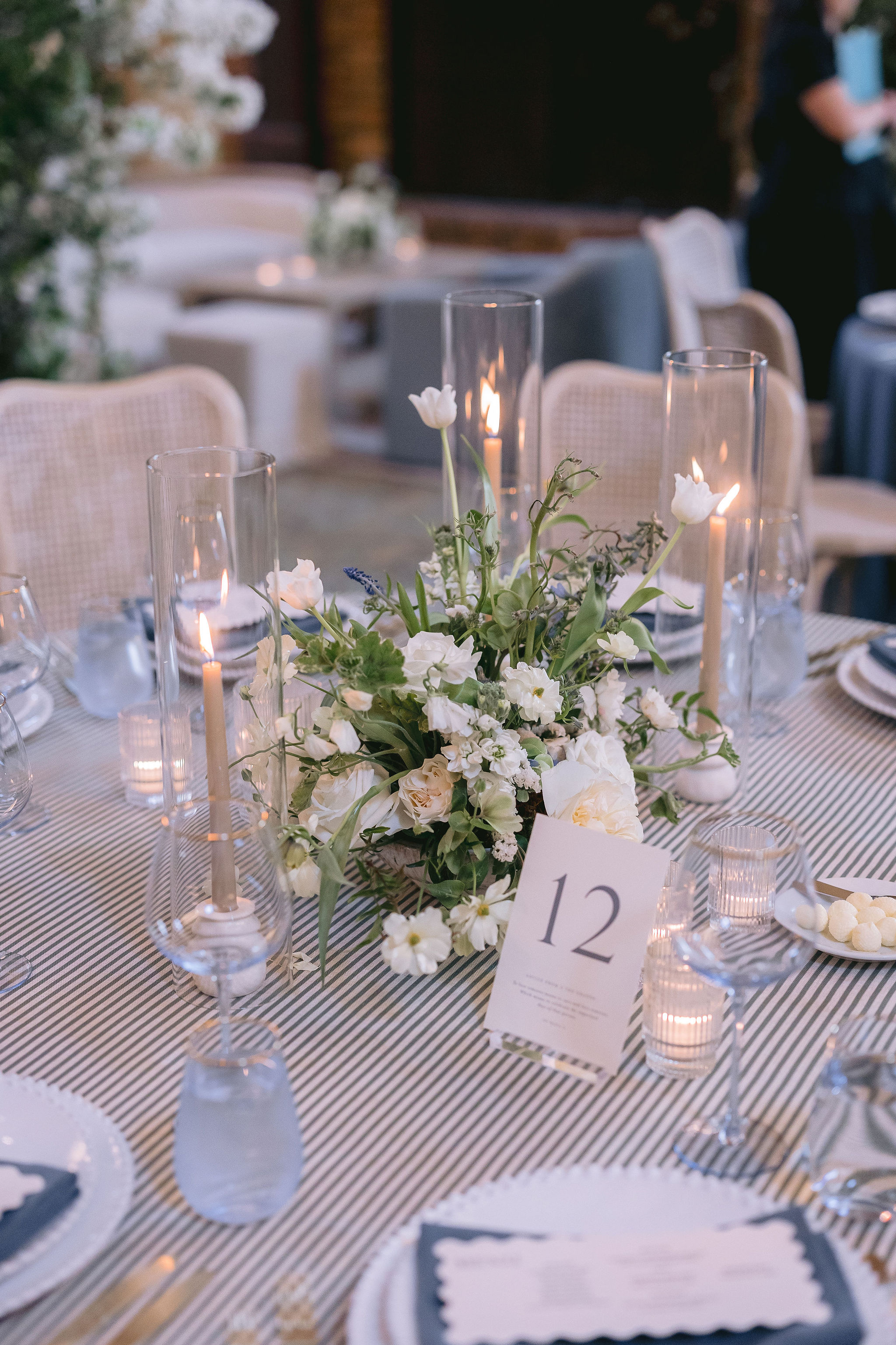 elevated tablescape with custom table numbers by Nashville full-service calligraphy studio 