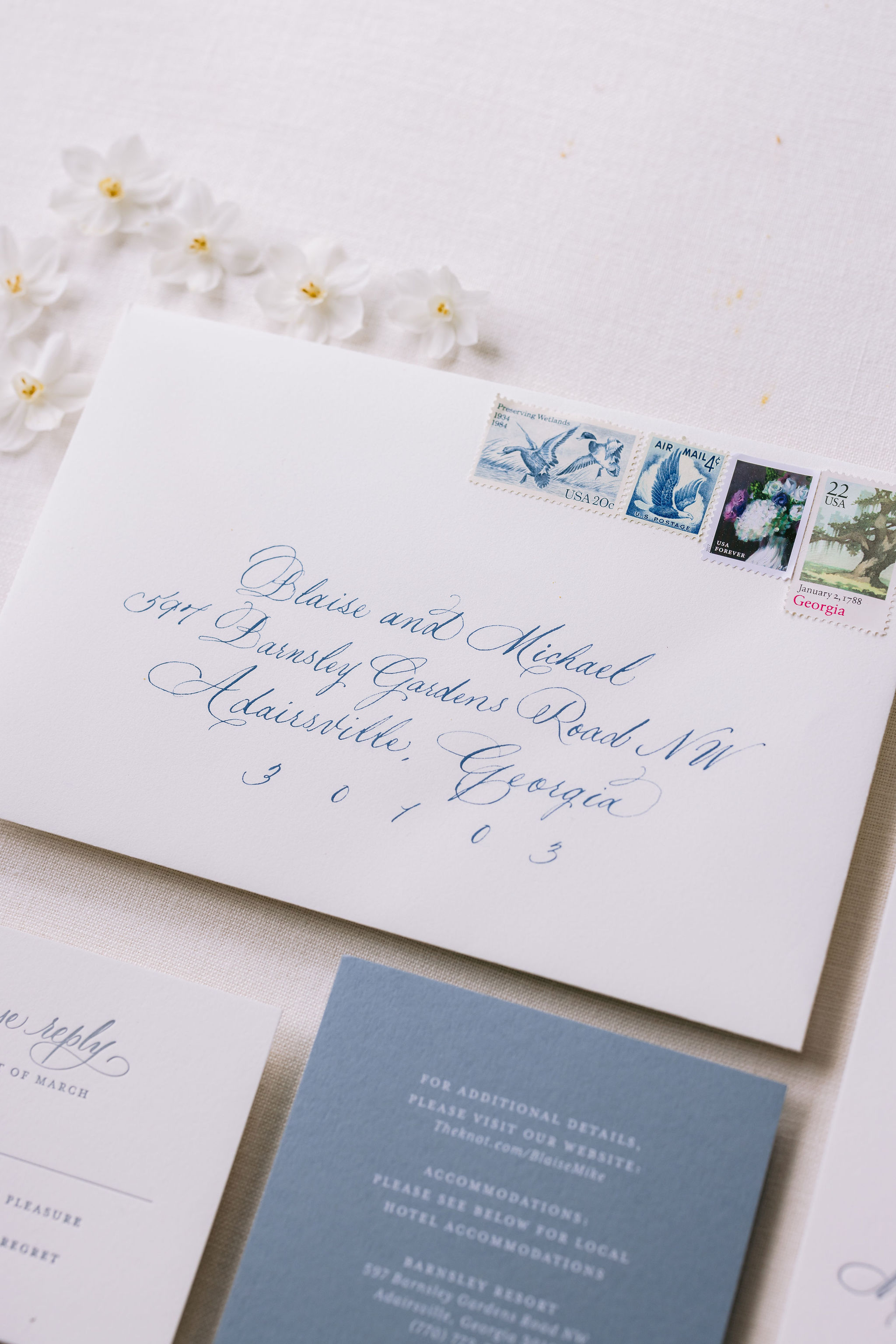 envelope calligraphy from custom wedding invitation suite