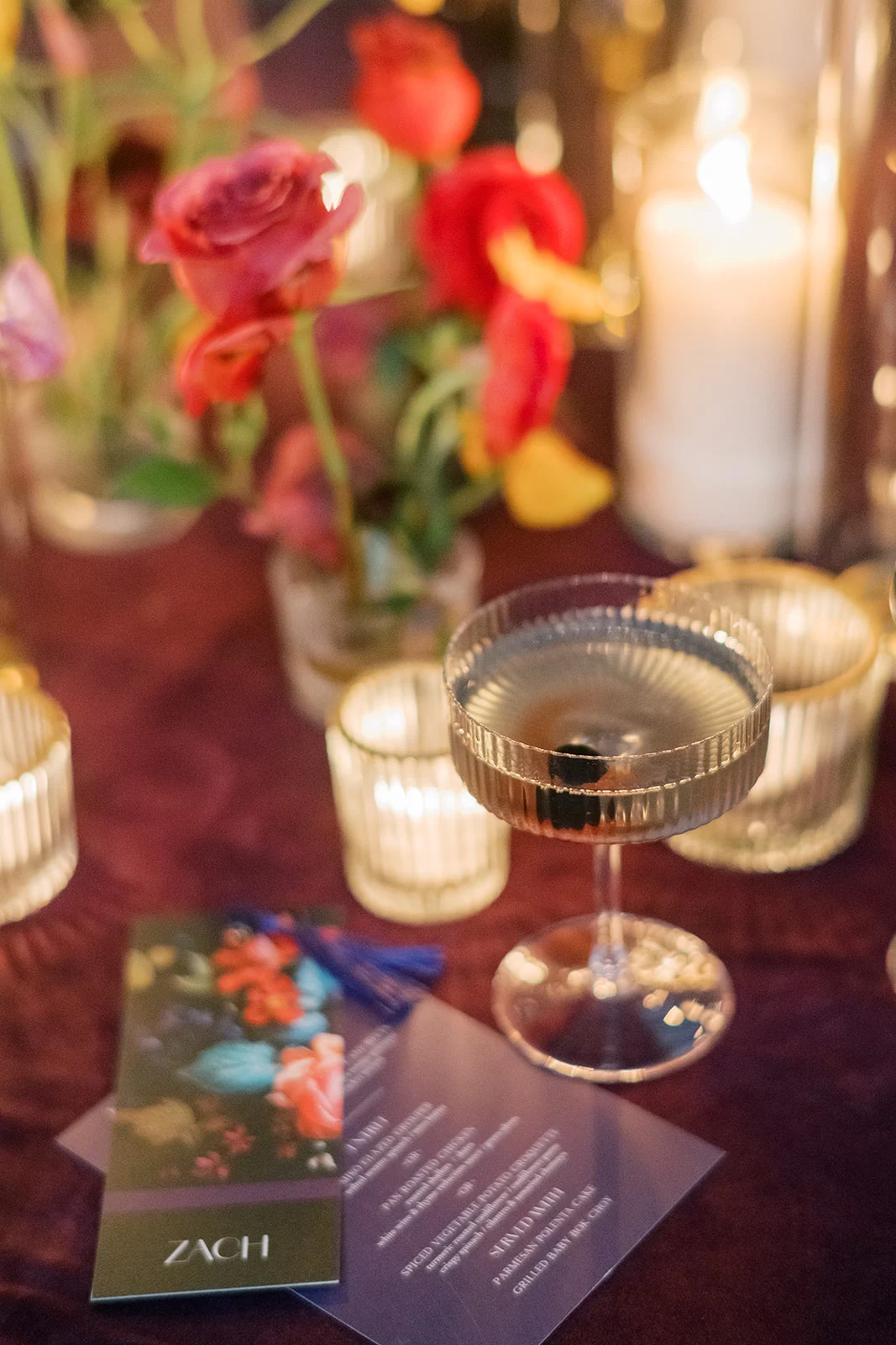 menu and place card that is a bookmark
