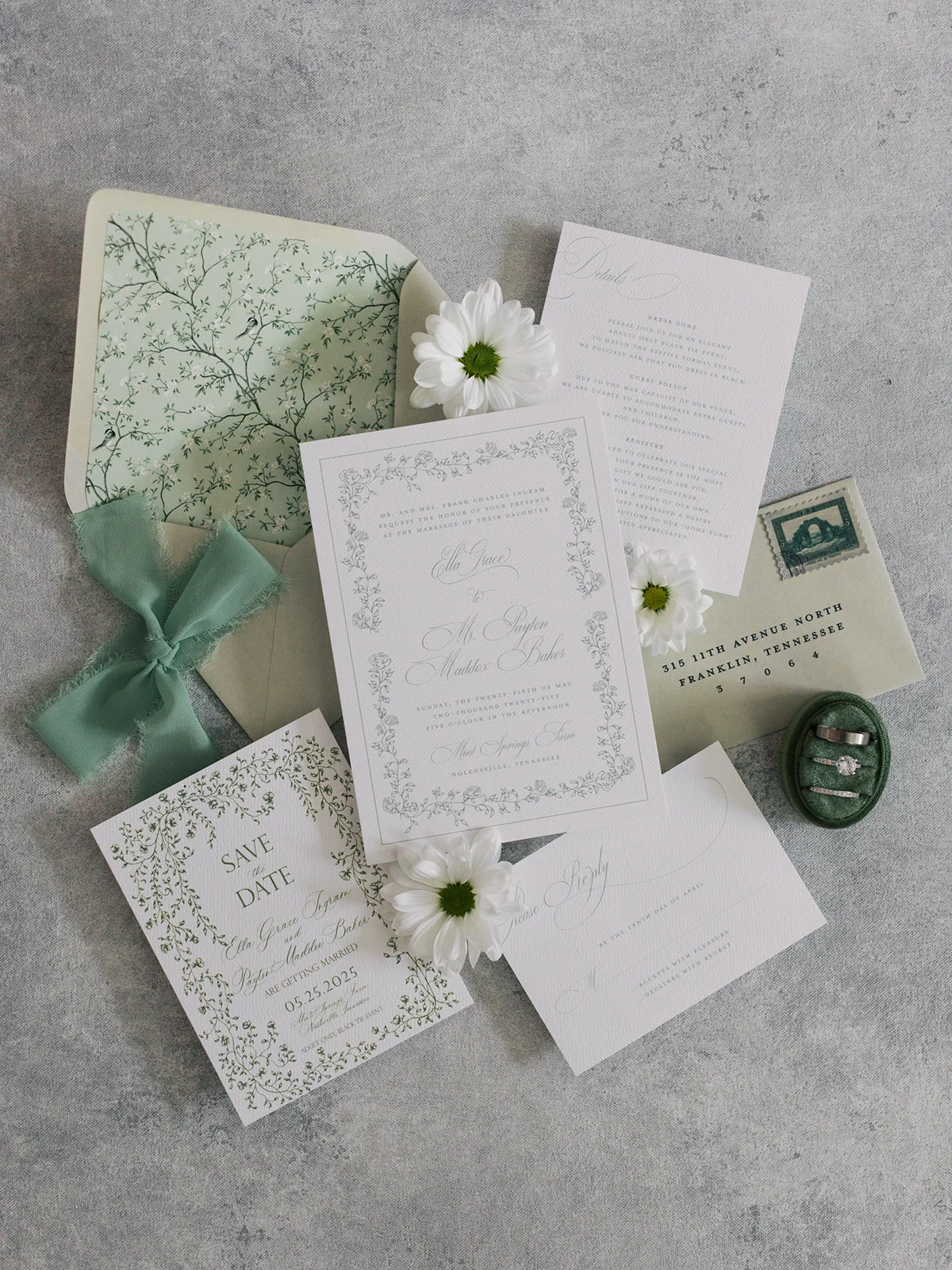 whimsical and playful wedding invitation suite
