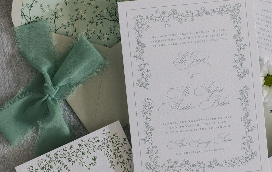 Green Invitation Suites for Every Wedding Style