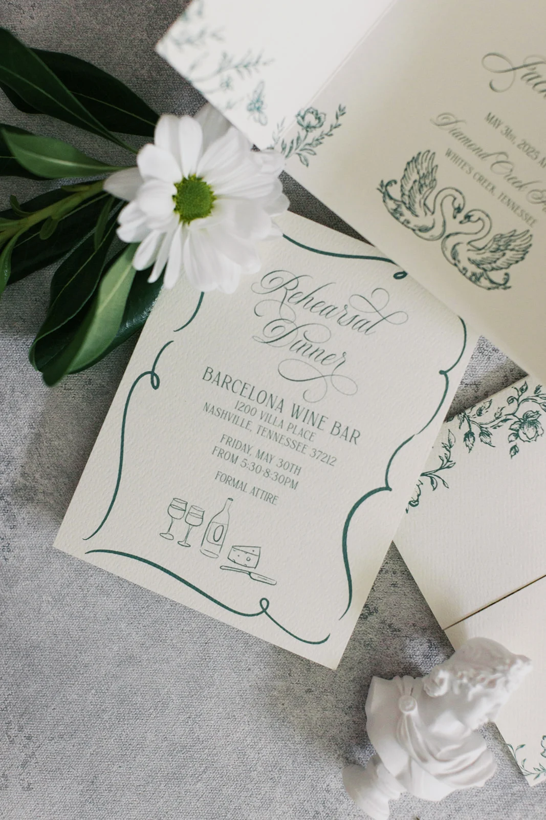 Green Invitation Suites for Every Wedding Style