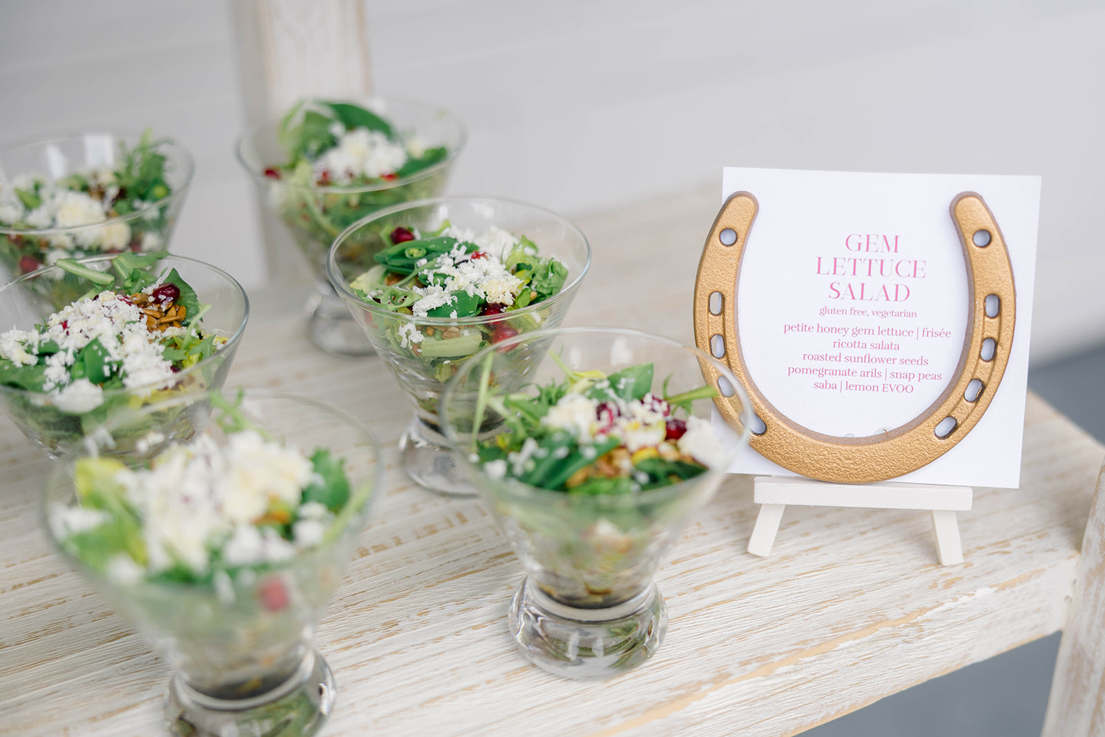 horseshoe food signs for salad