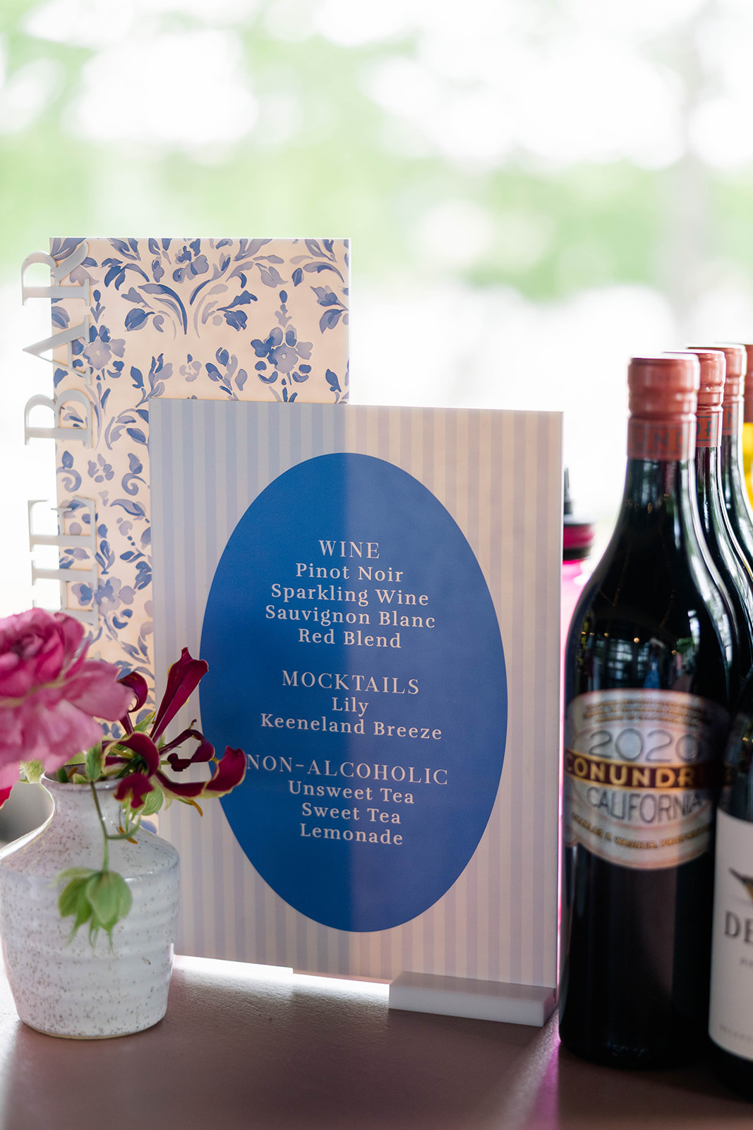 bar signage in light southern blue by Nashville calligraphy and stationery studio