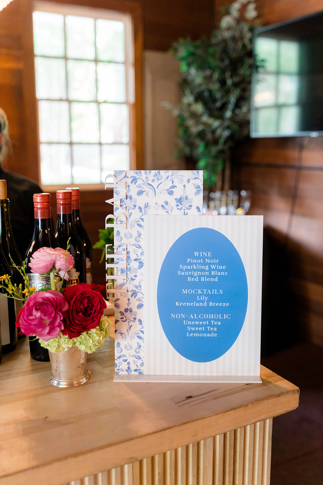 southern blue bar sign by Nashville calligraphy and stationery studio