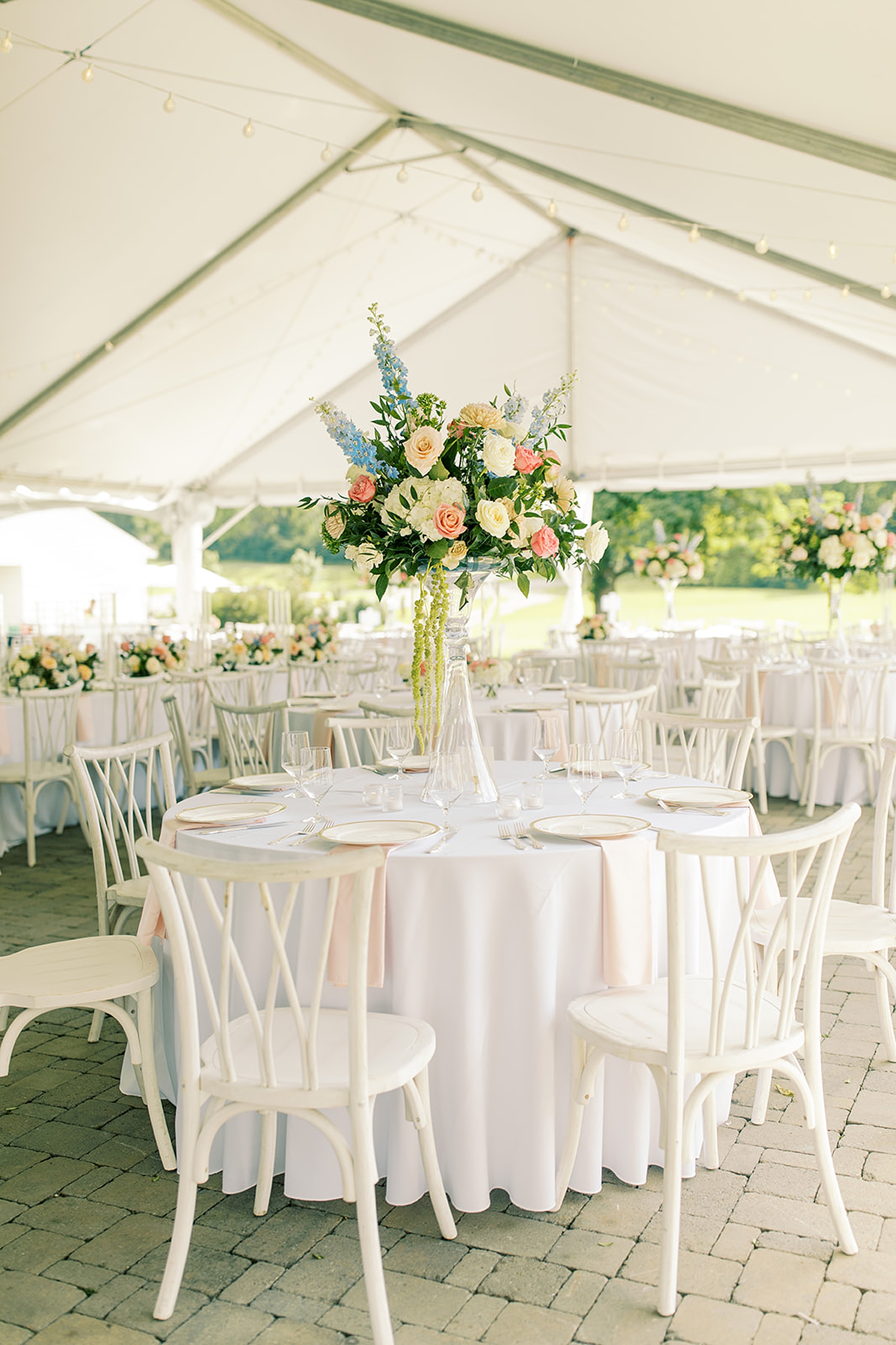 elegant tablescape from Romantic Garden Wedding at Ravenswood Mansion with Classic Gold Details  
