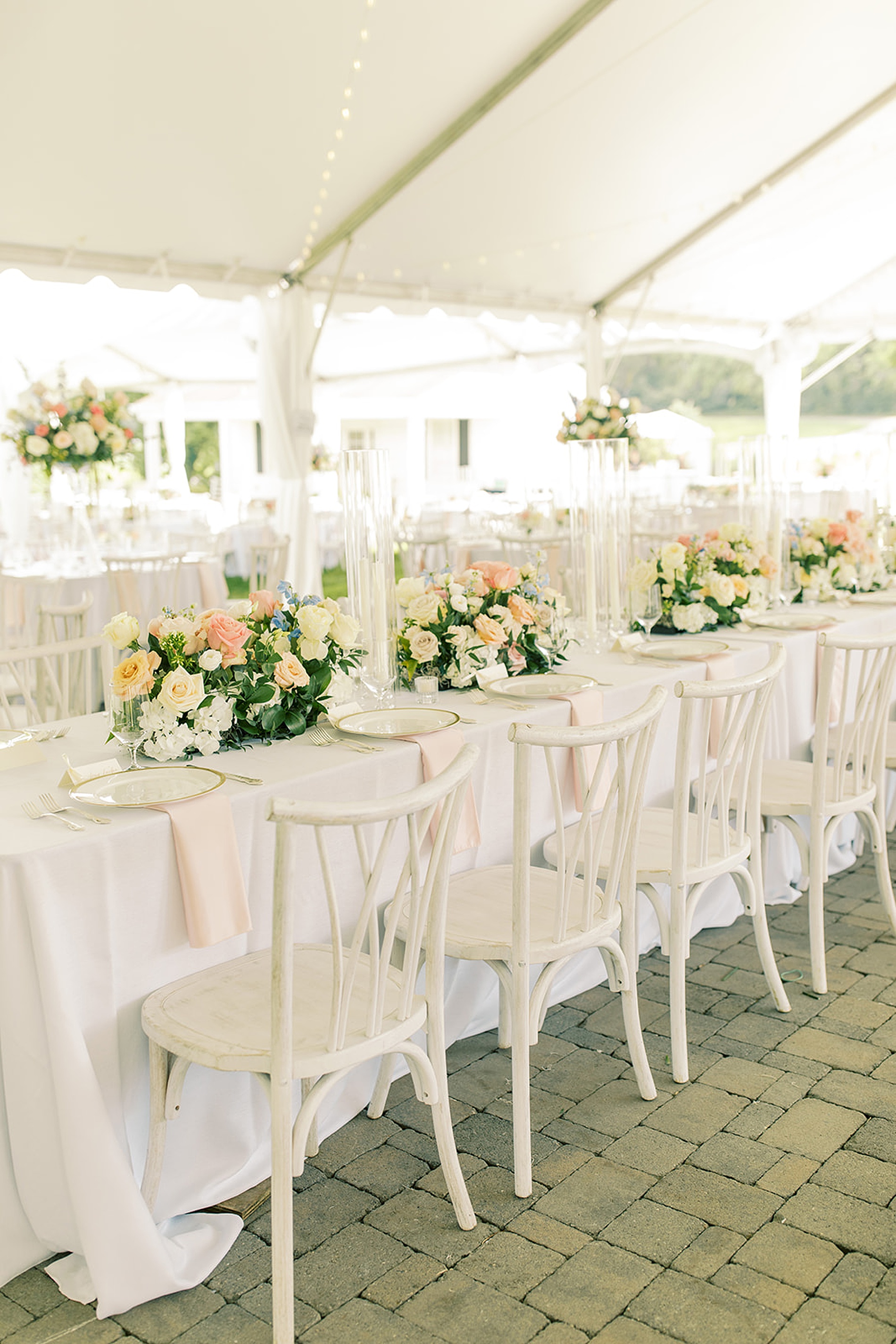 elegant tablescape from Romantic Garden Wedding at Ravenswood Mansion with Classic Gold Details  