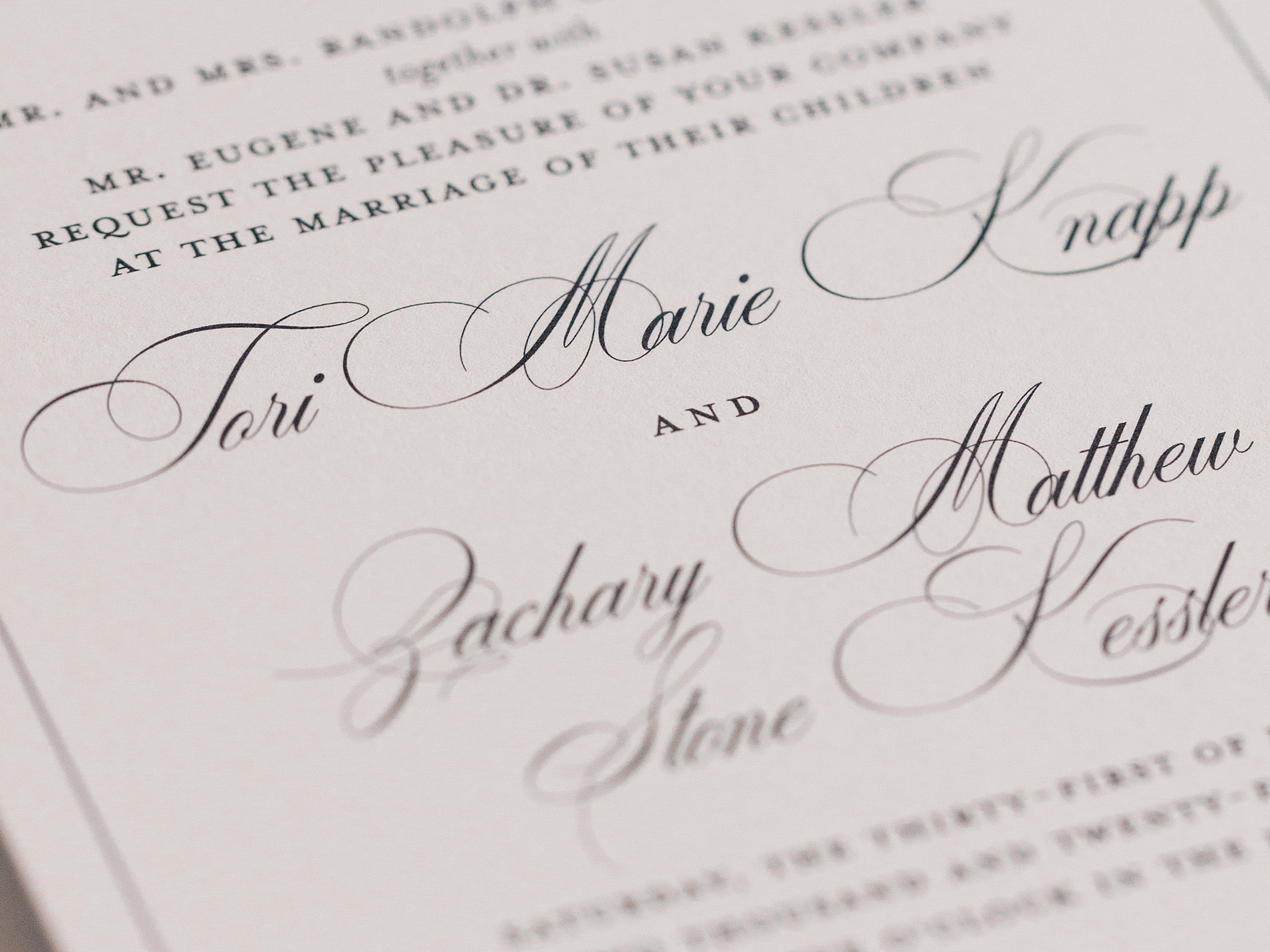 calligraphy on invite