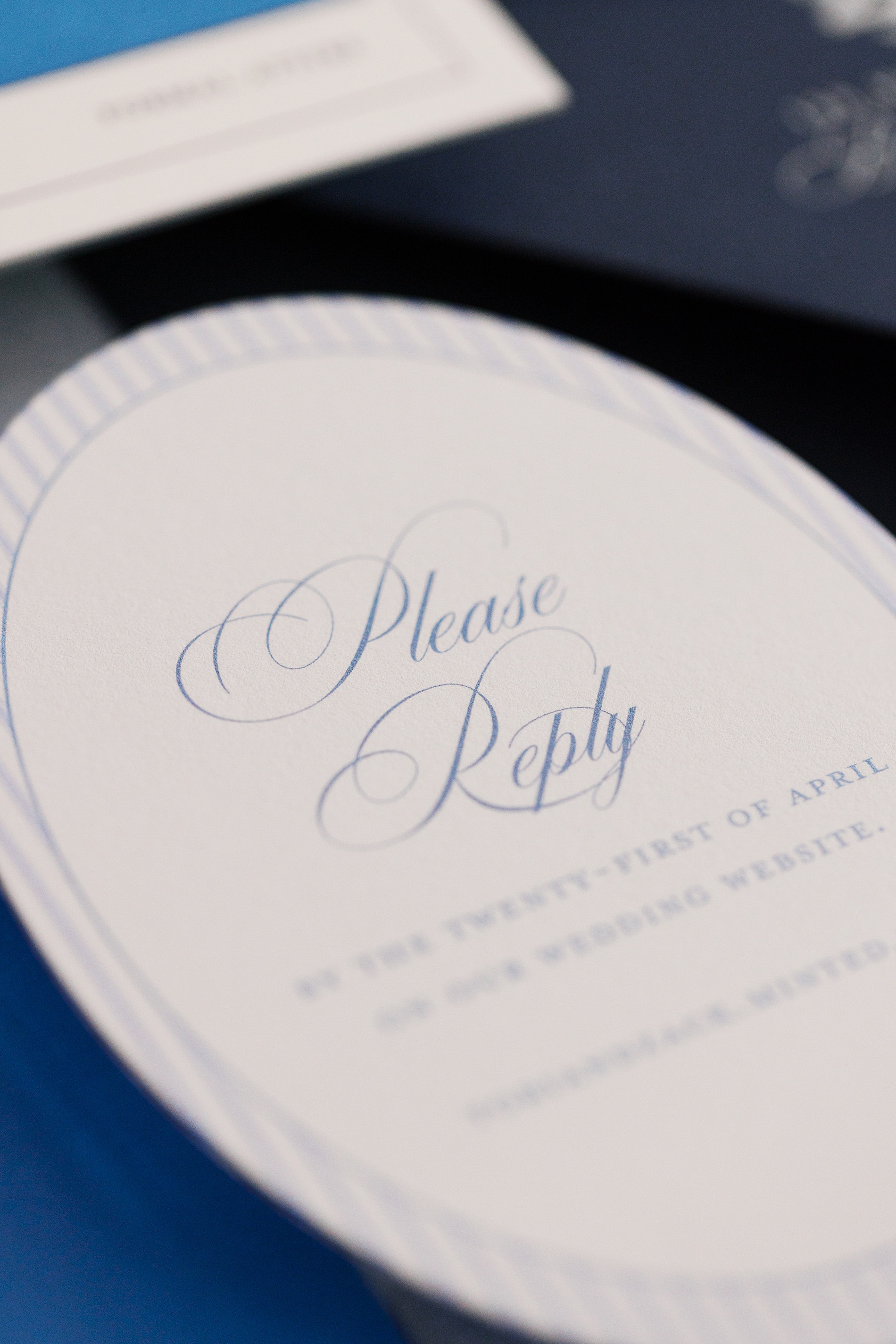 blue and white Nashville invitation suite 