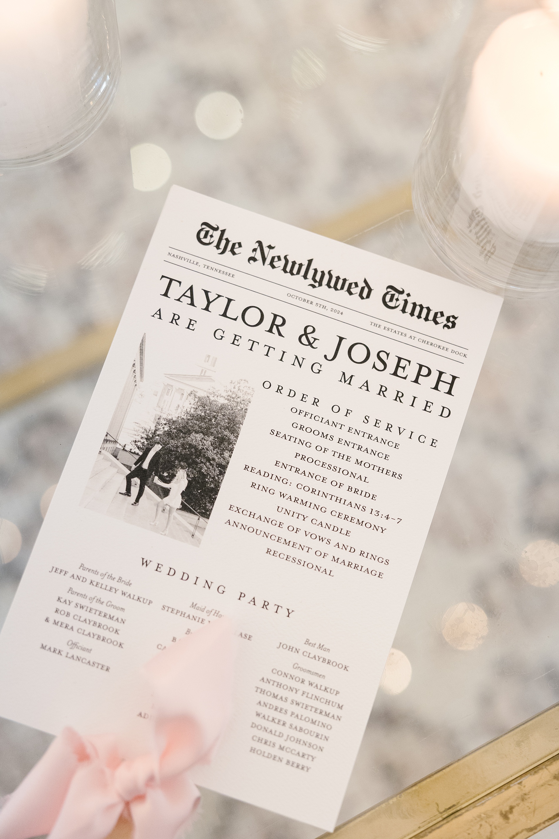 wedding programs from Luxurious Fall Wedding at Cherokee Dock