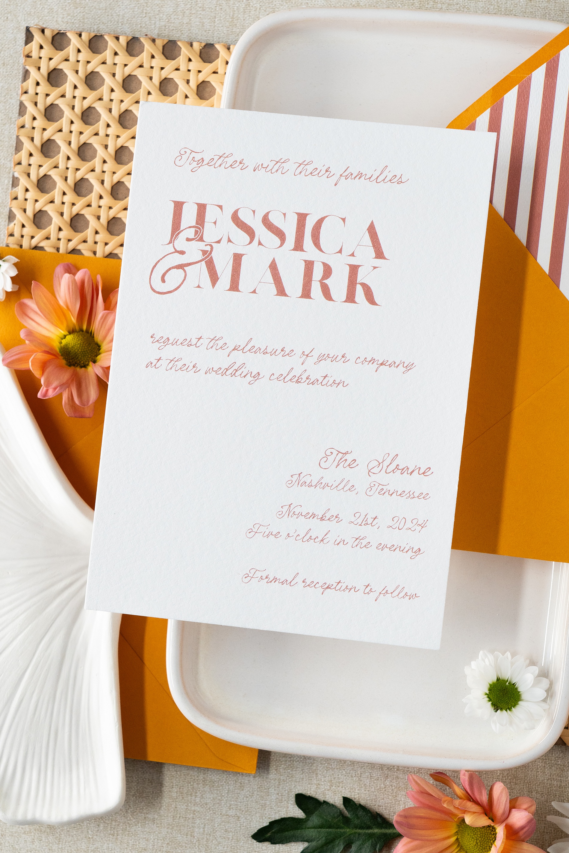 Wedding Invitations That Pop by Nashville Full-service calligraphy studio