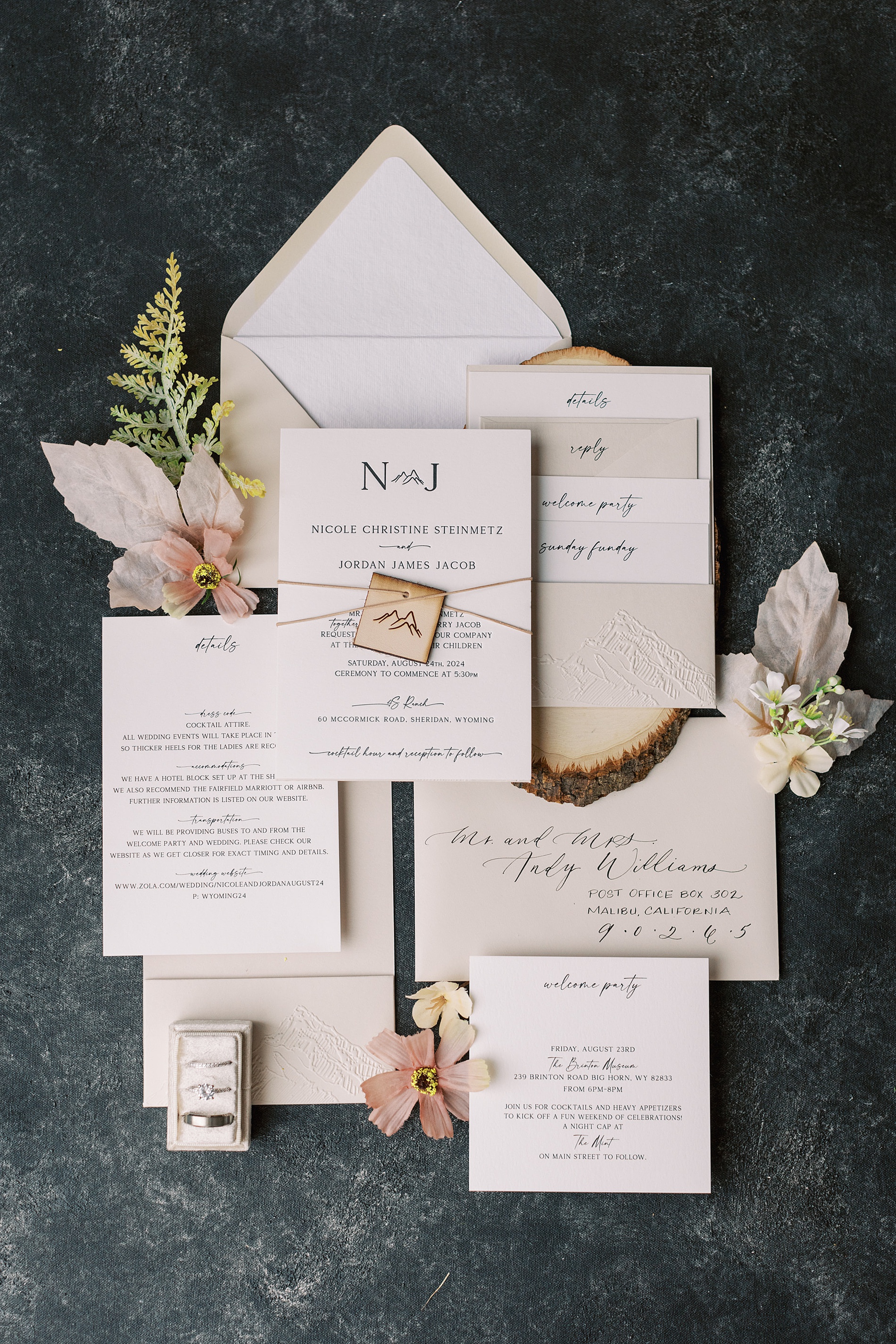 custom invitation suite from Western-Inspired Wyoming Ranch Wedding in Sheridan, WY