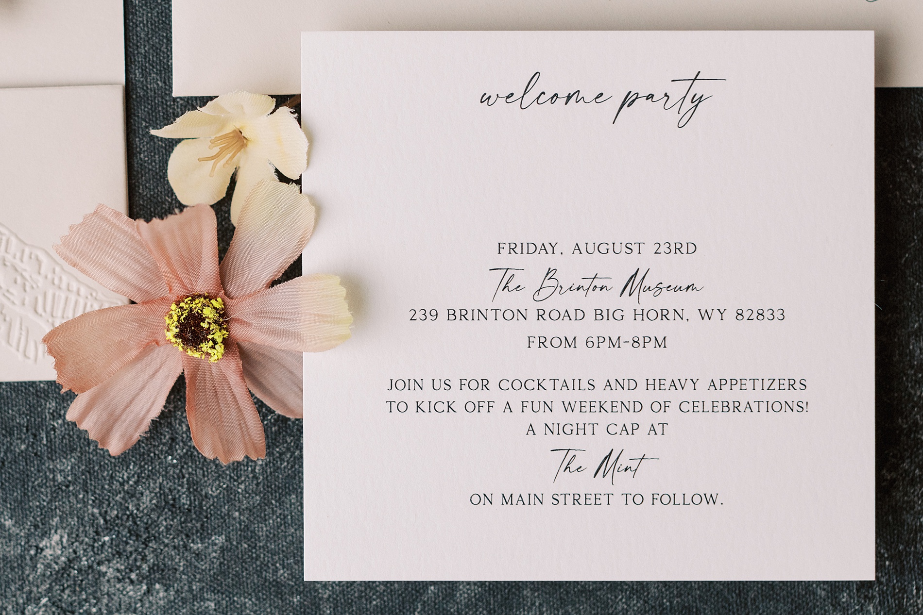 letterpress on invitation from Western-Inspired Wyoming Ranch Wedding in Sheridan, WY