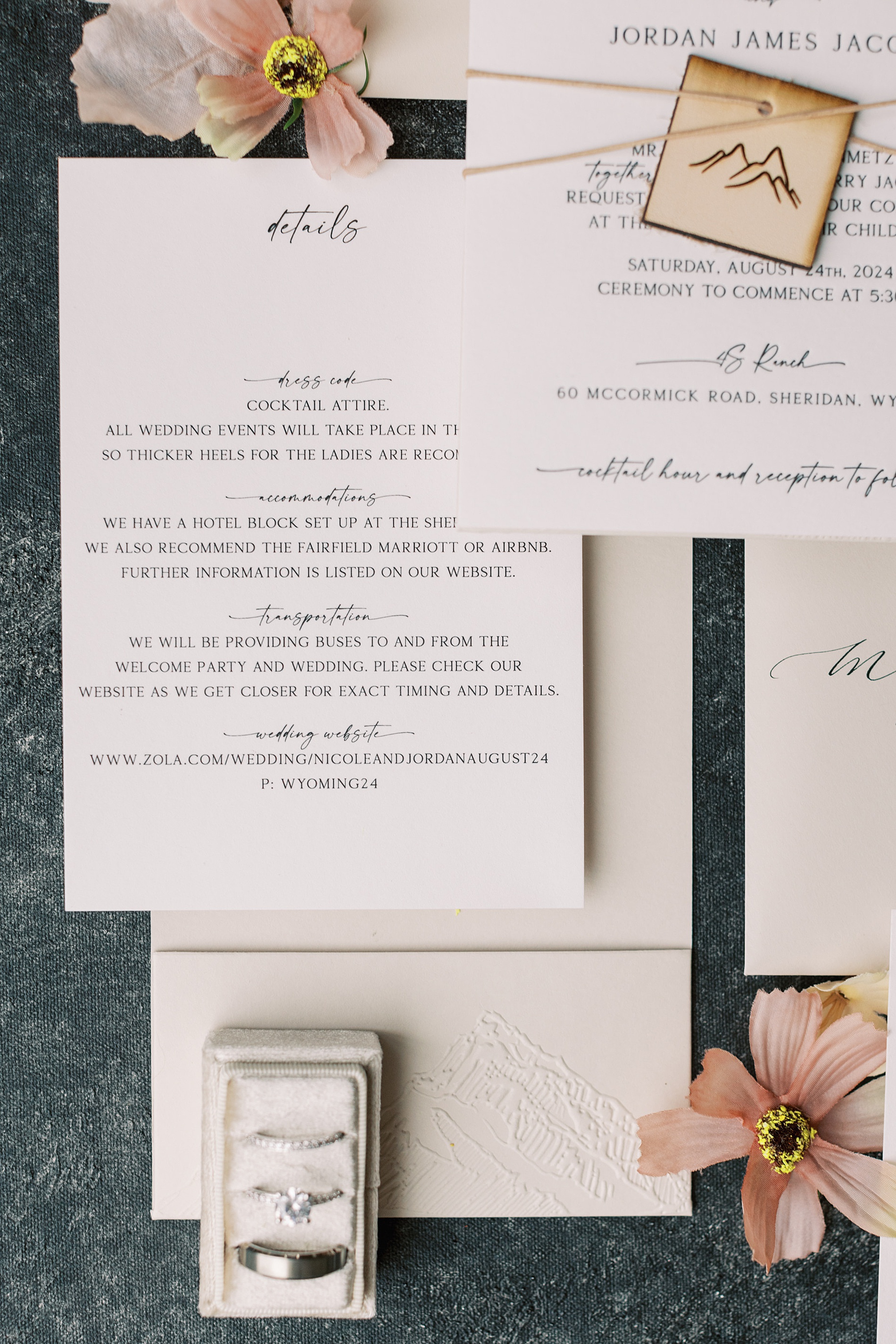 custom wedding invitation suite from Western-Inspired Wyoming Ranch Wedding in Sheridan, WY