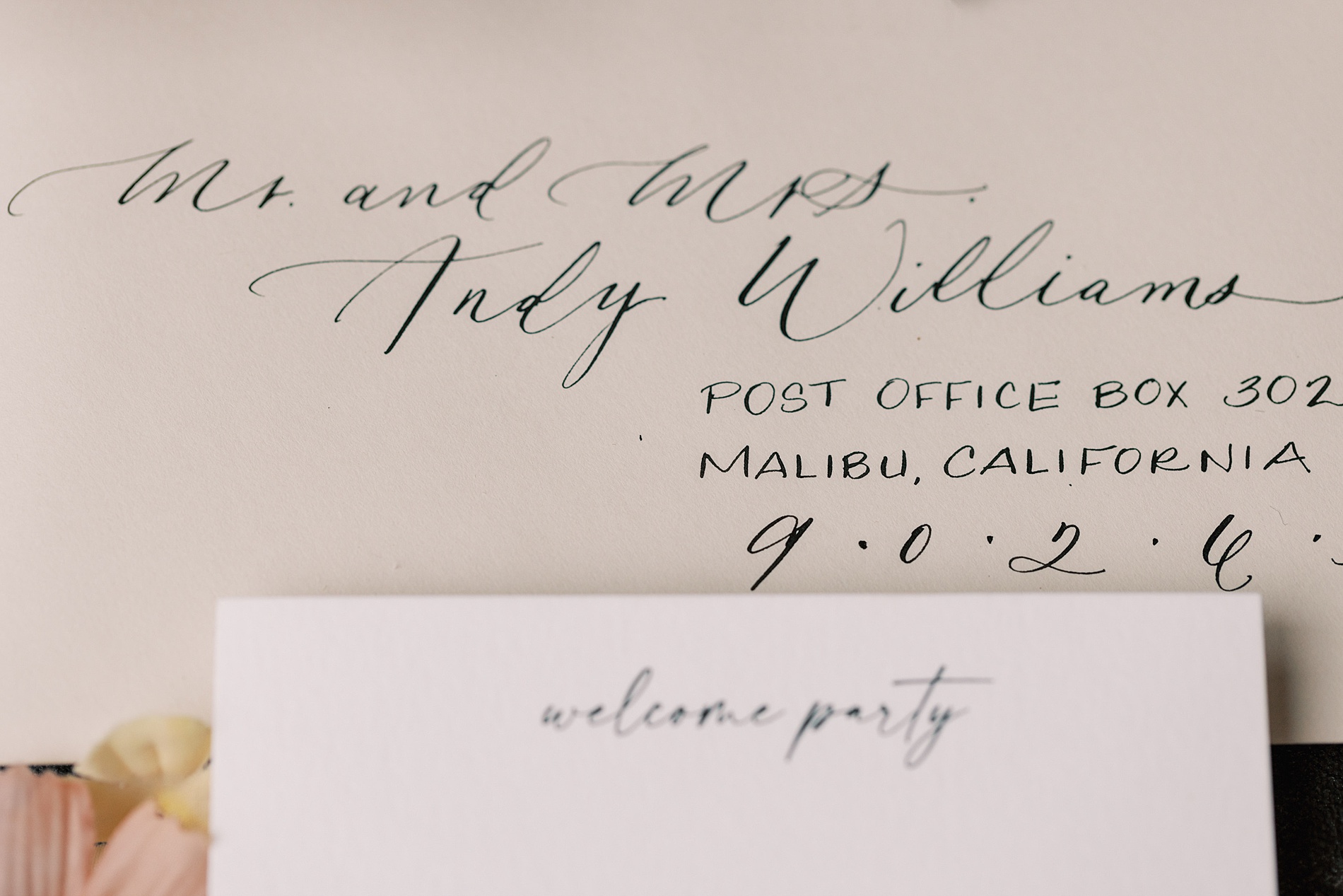 elegant envelope calligraphy 