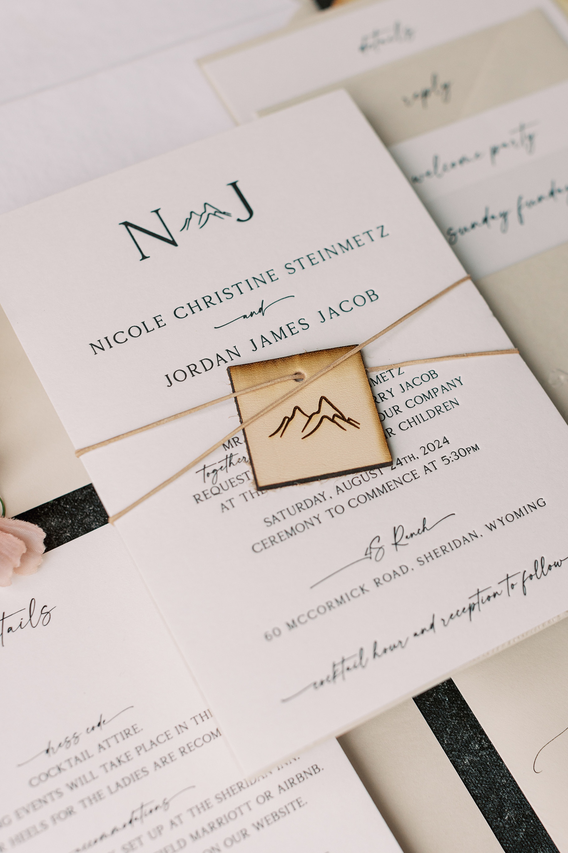 wedding invitation suite by Nashville Calligraphy Studio