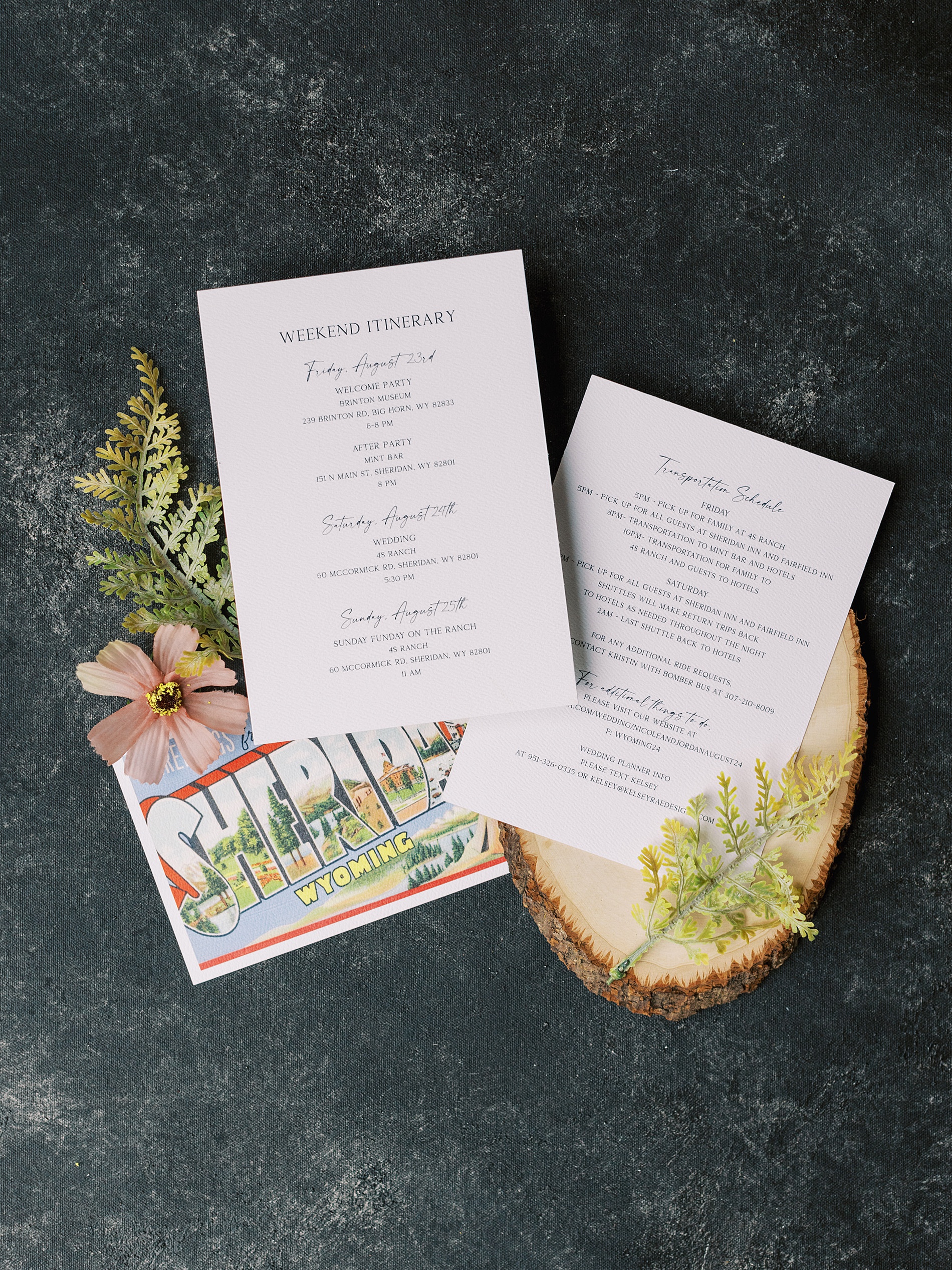 Vintage Sheridan, WY postcards and wedding weekend itinerary 