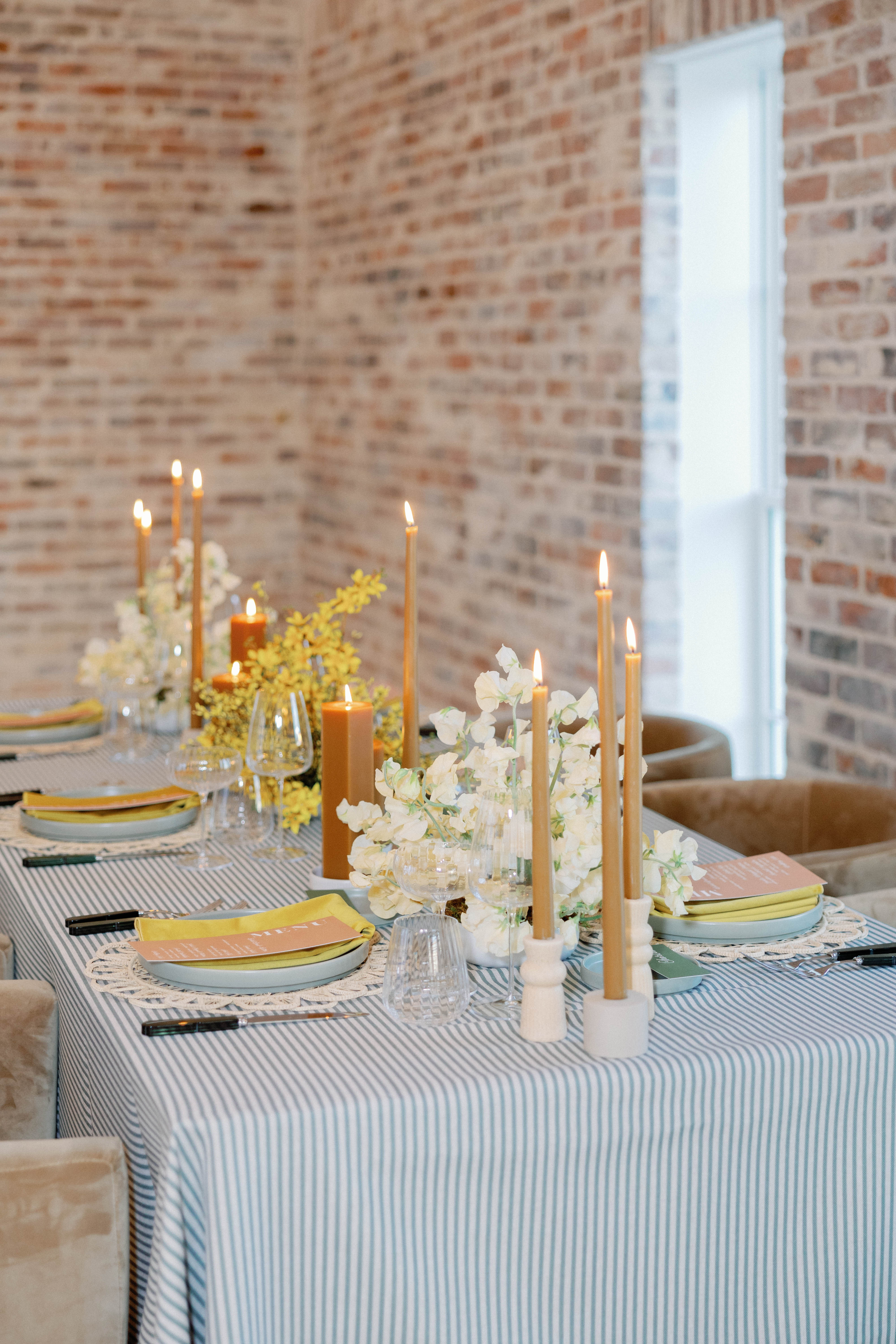 elegant tablescape with candlelight from Nashville styled shoot at The Sloane 