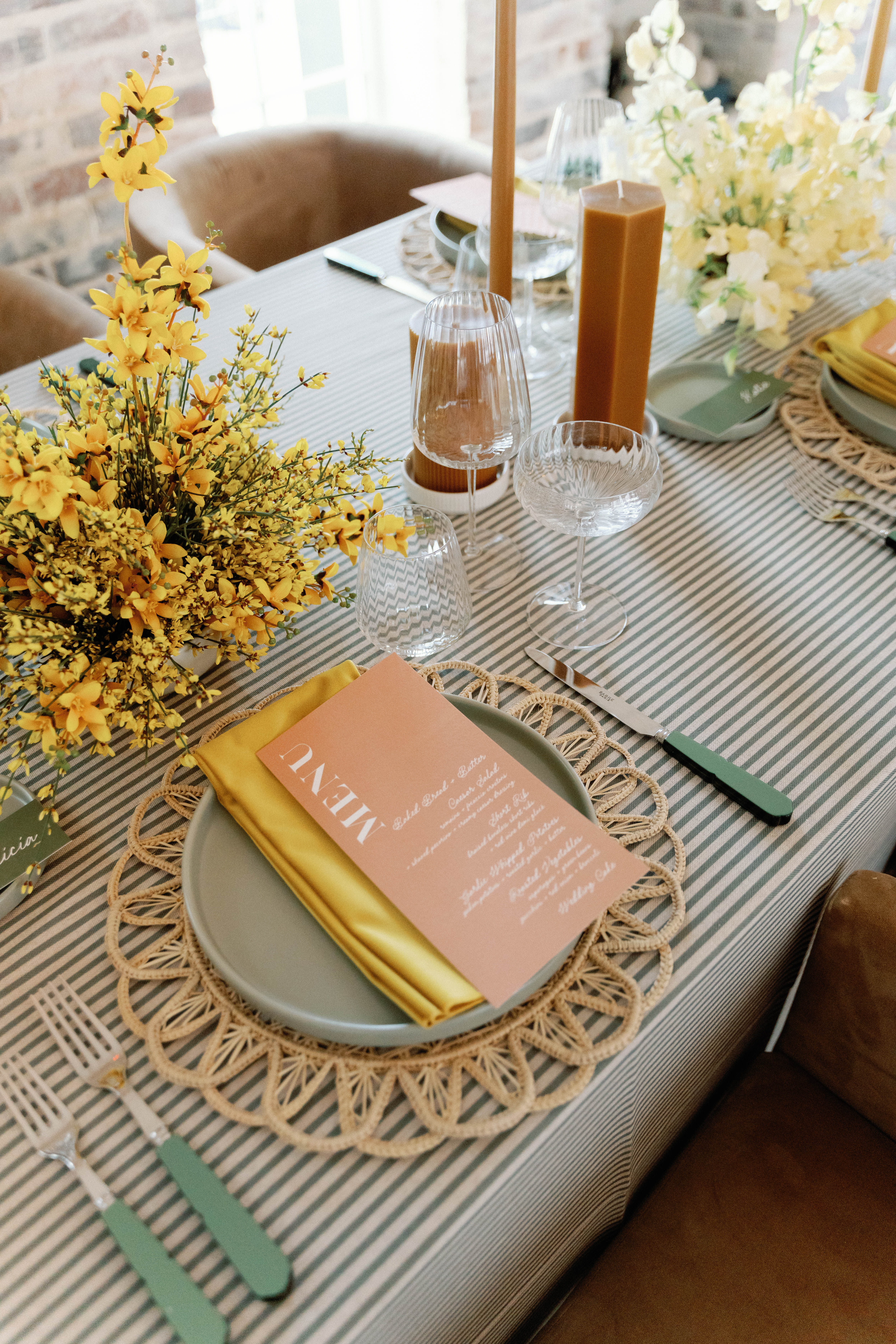 Tablescape set up and place setting from The Sloane Styled Shoot in Nashville