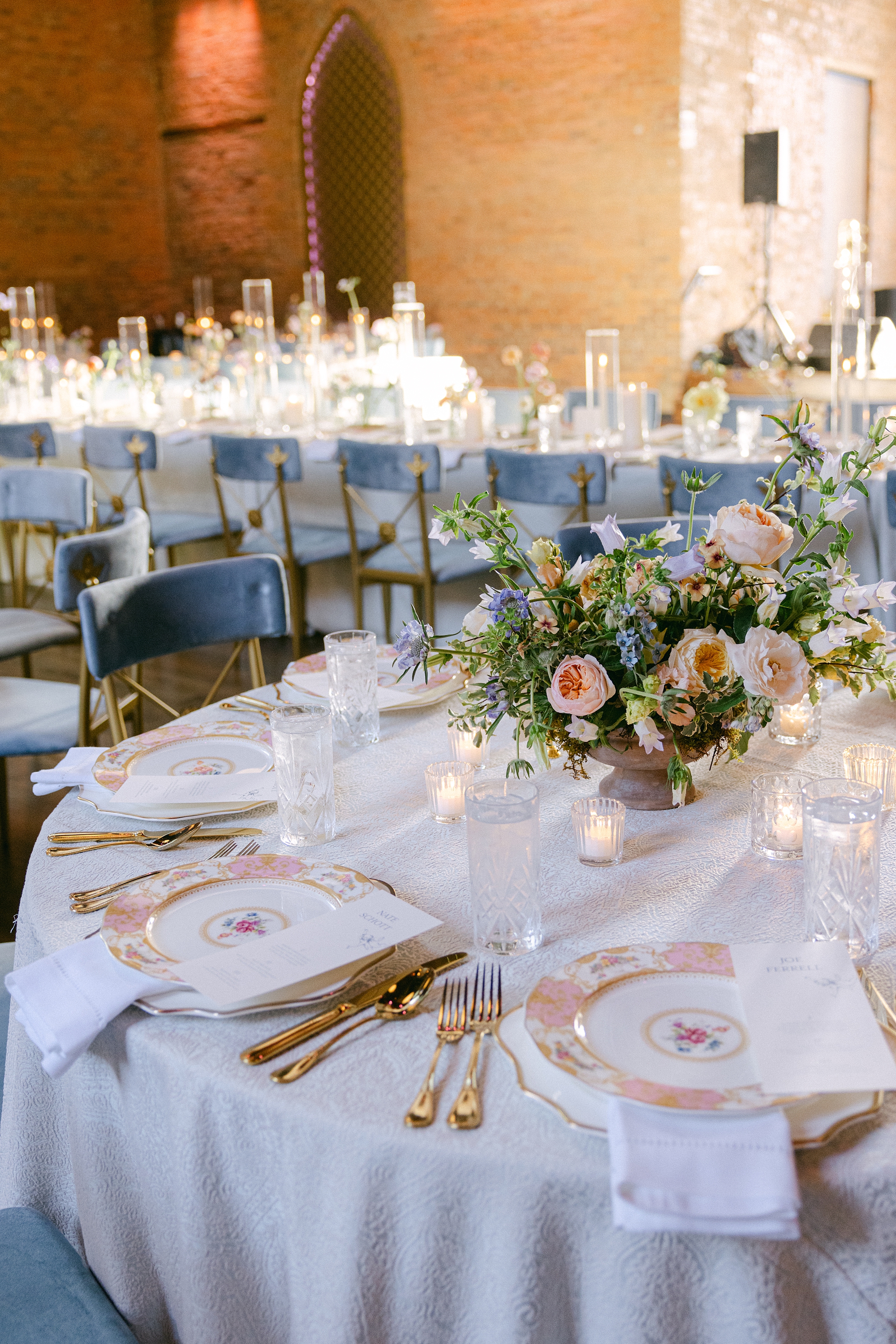 menus on plates completing each place setting  