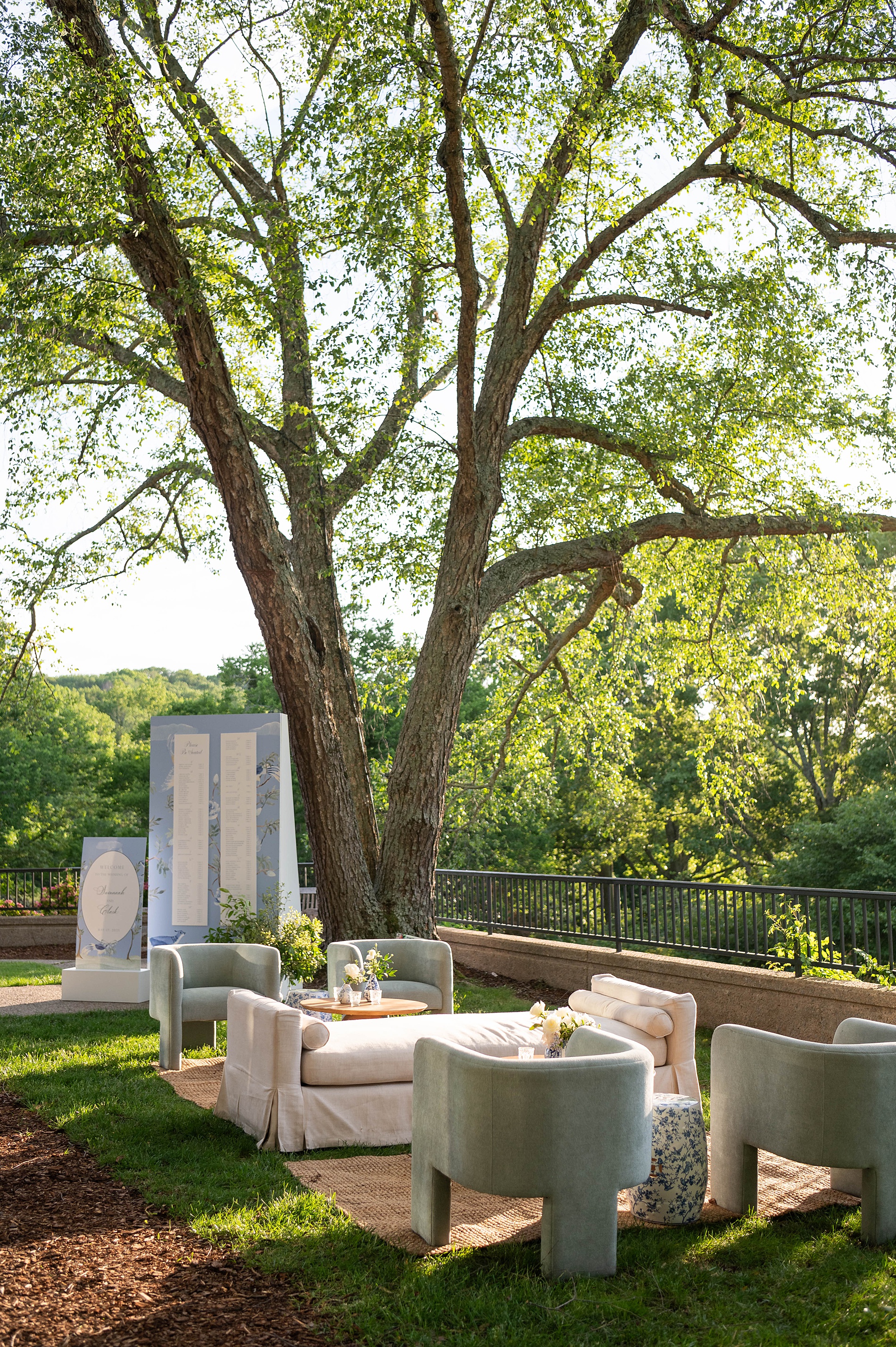 seating area at Cheekwood estate spring wedding 