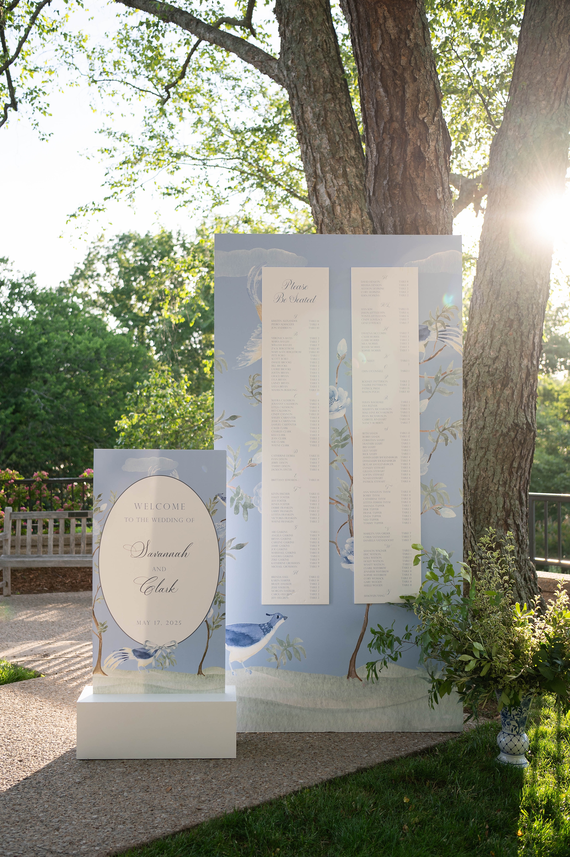 custom wedding welcome sign and seating chart display 