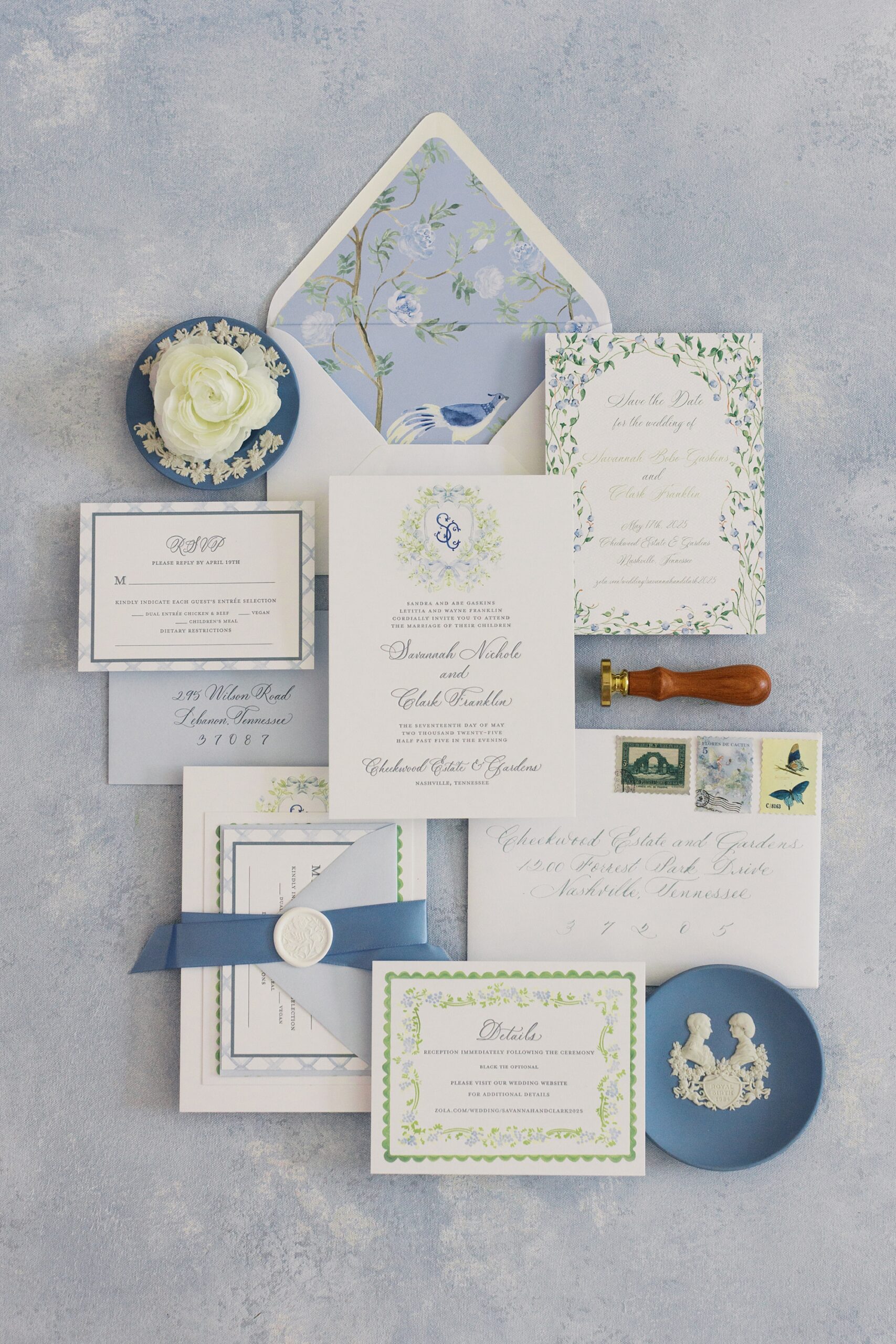 Spring Wedding Invitations | Grand millennial Maximalism Meets Timeless Elegance