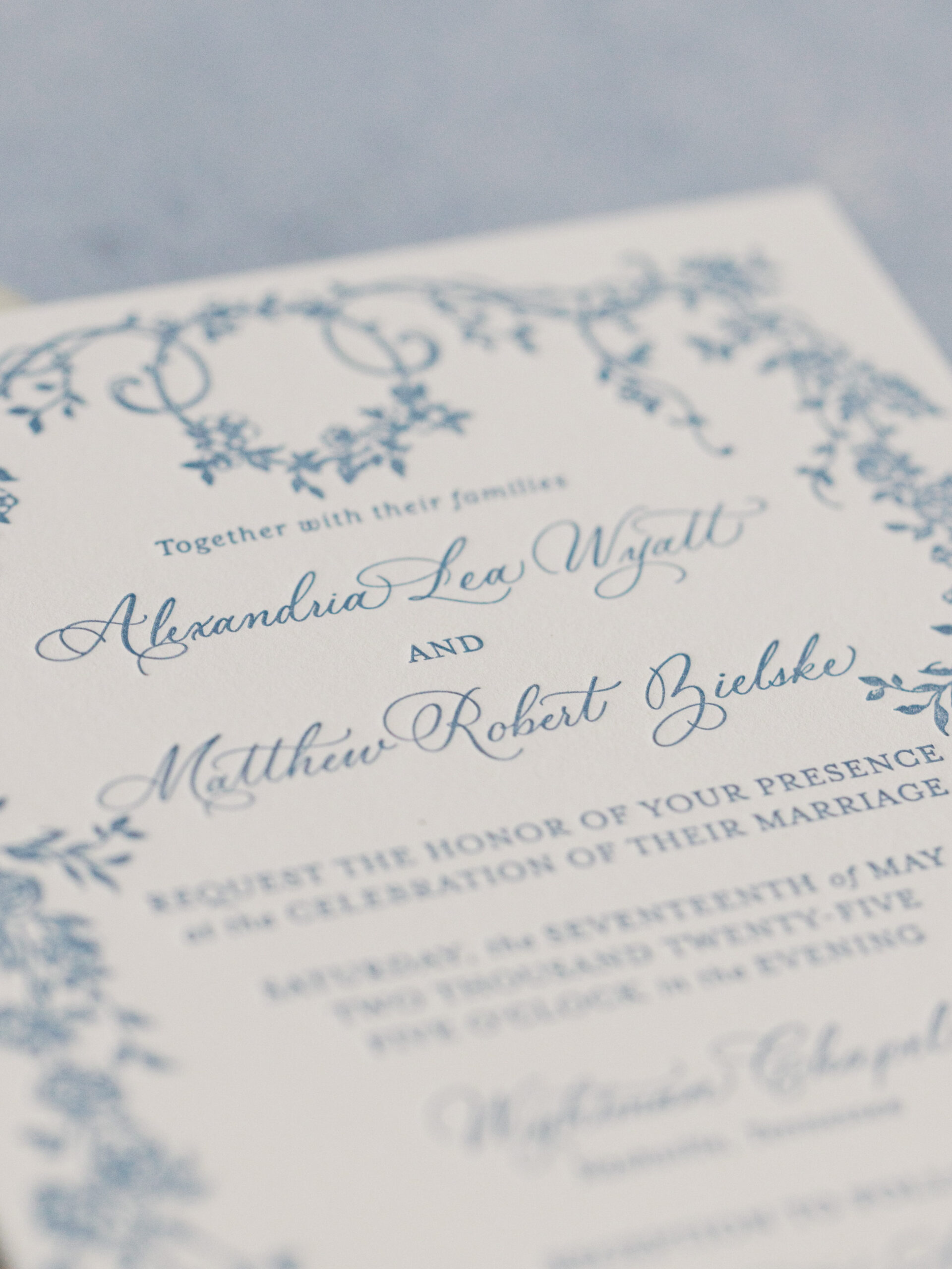  Custom Clementine Hall Wedding invitation 