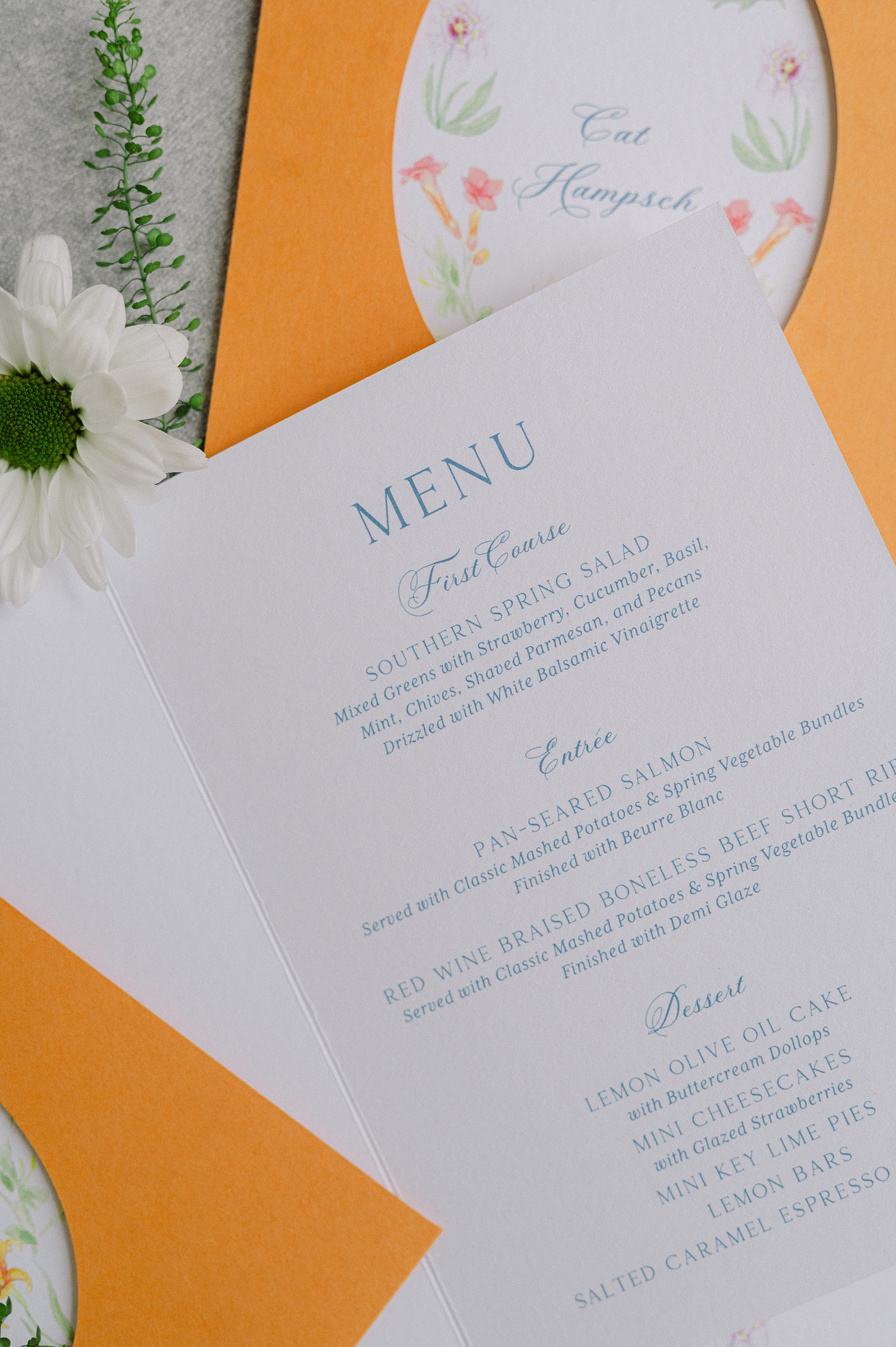 Menus and paper goods by Nashville Full-service wedding design house