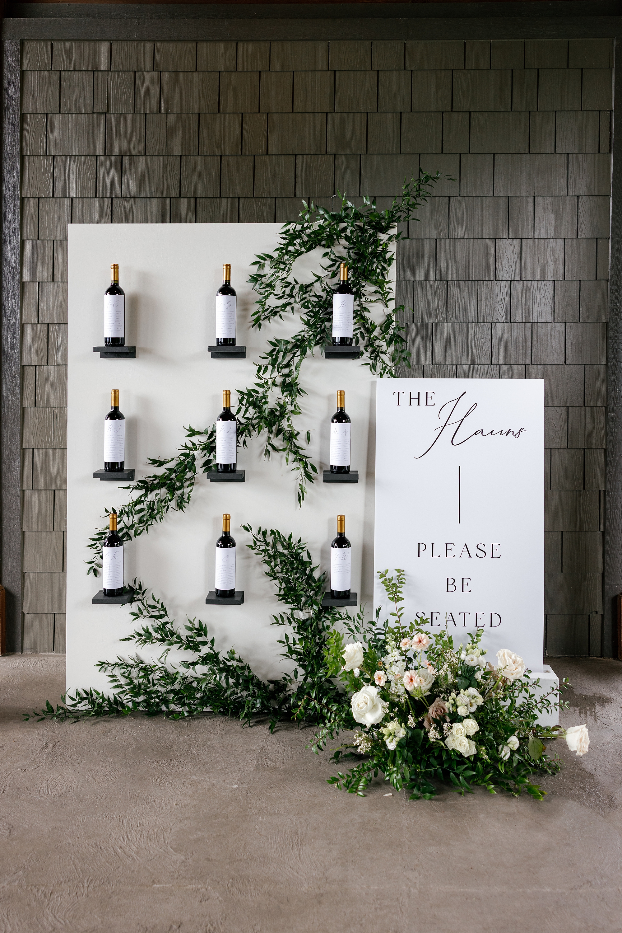 wine bottle seating chart and Please be Seated sign  