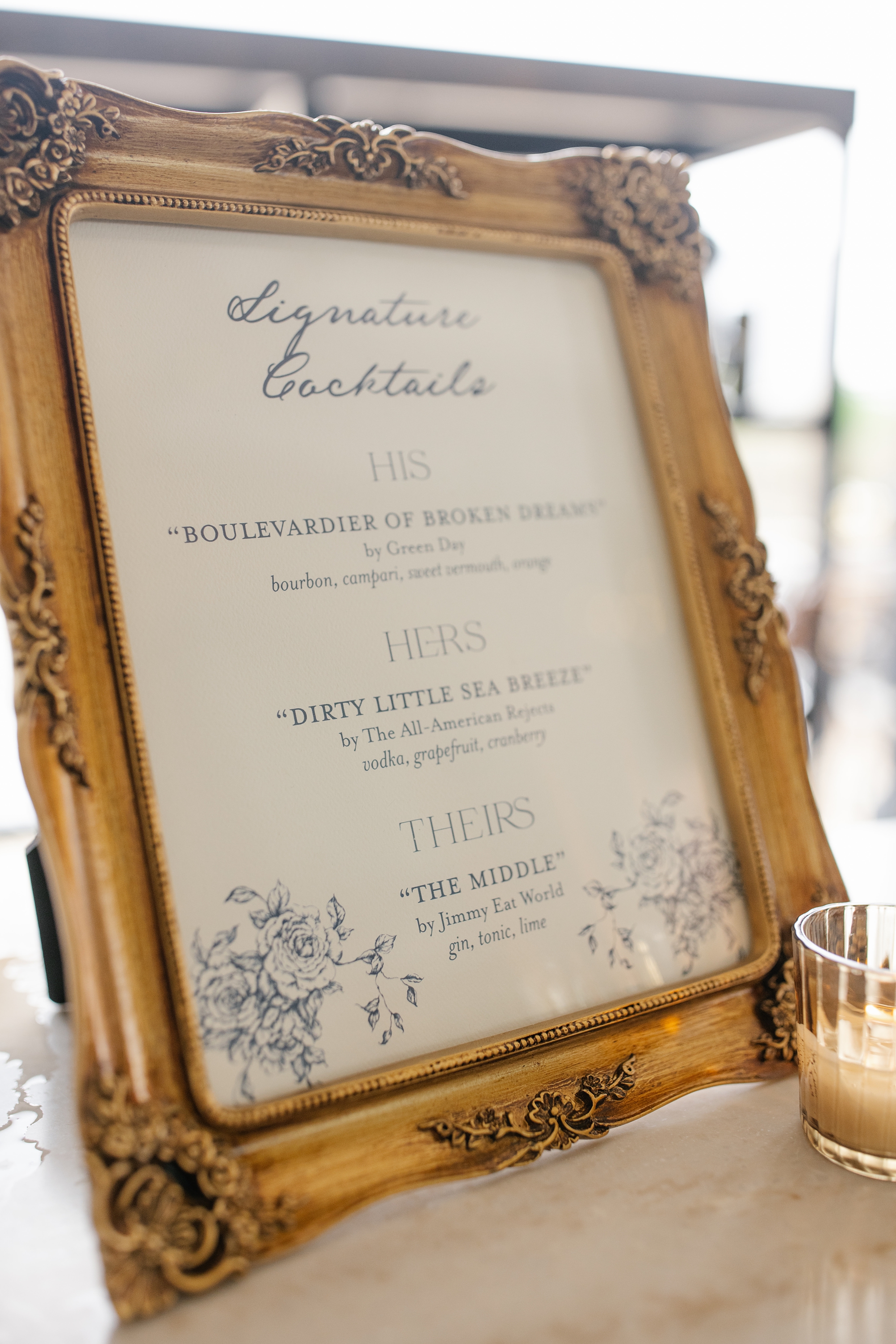 custom signature cocktail sign 