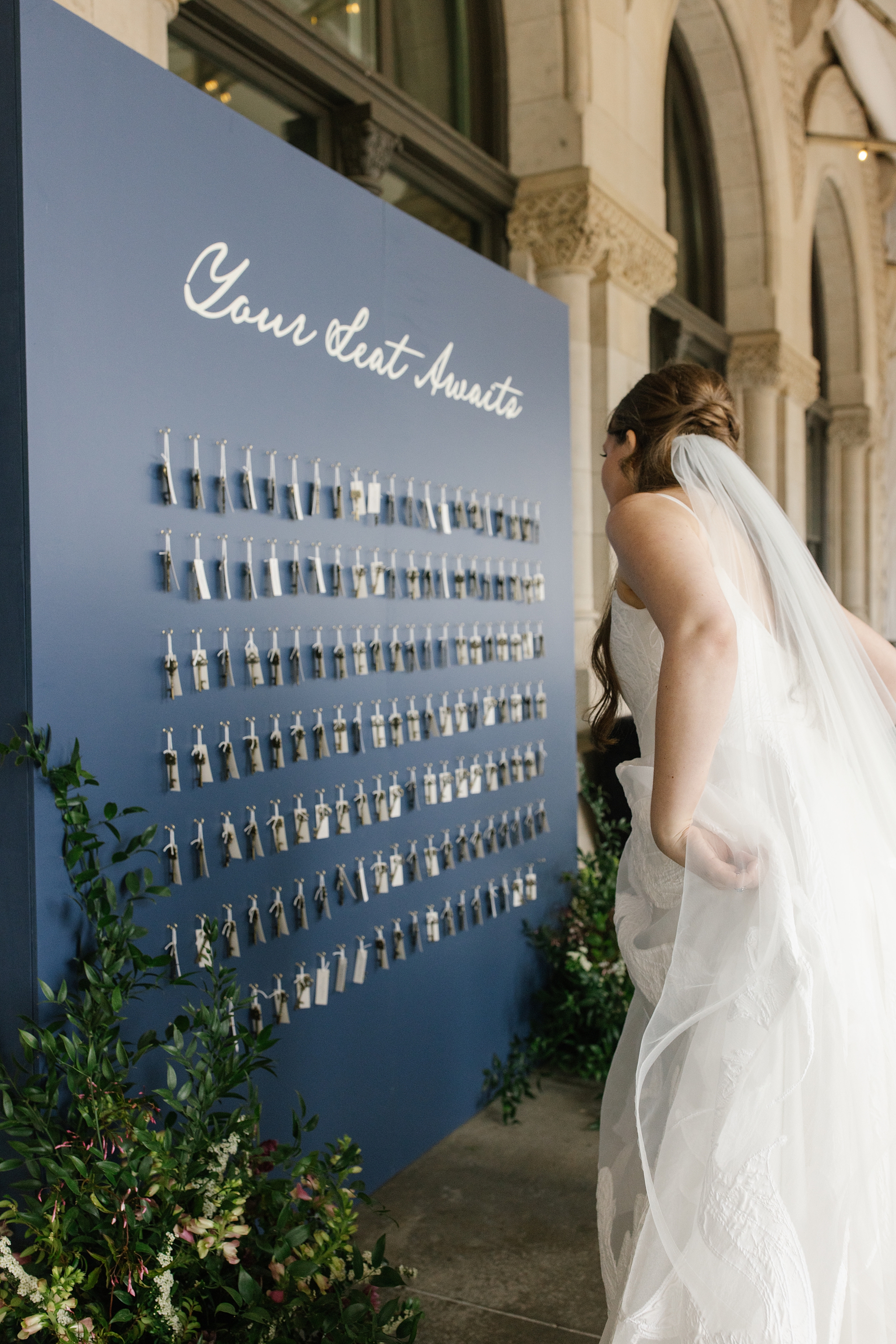 vintage wedding details at Union Station Hotel Wedding | Seating chart display with vintage hotel keys 