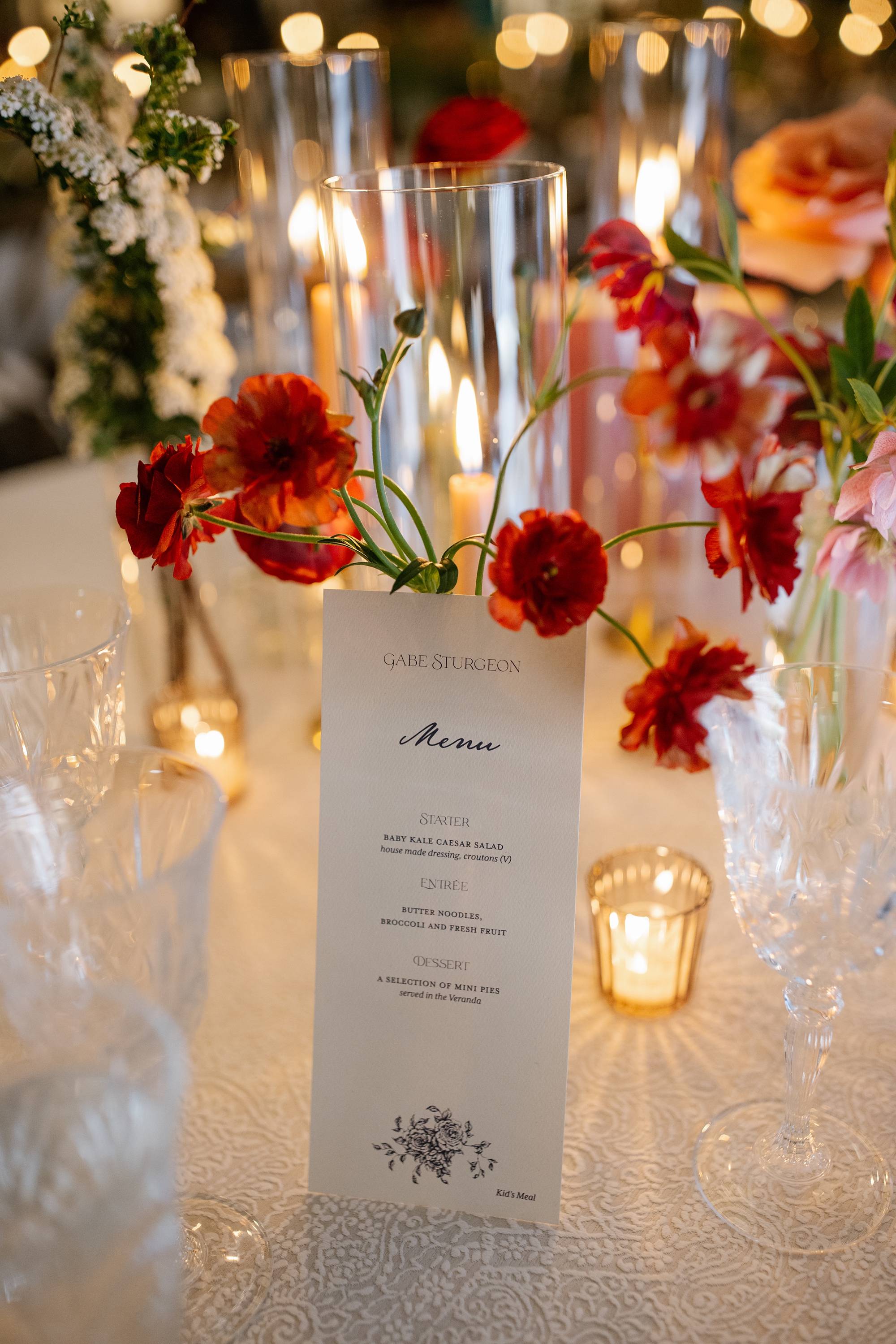 wedding menu by Nashville design house, White Ink