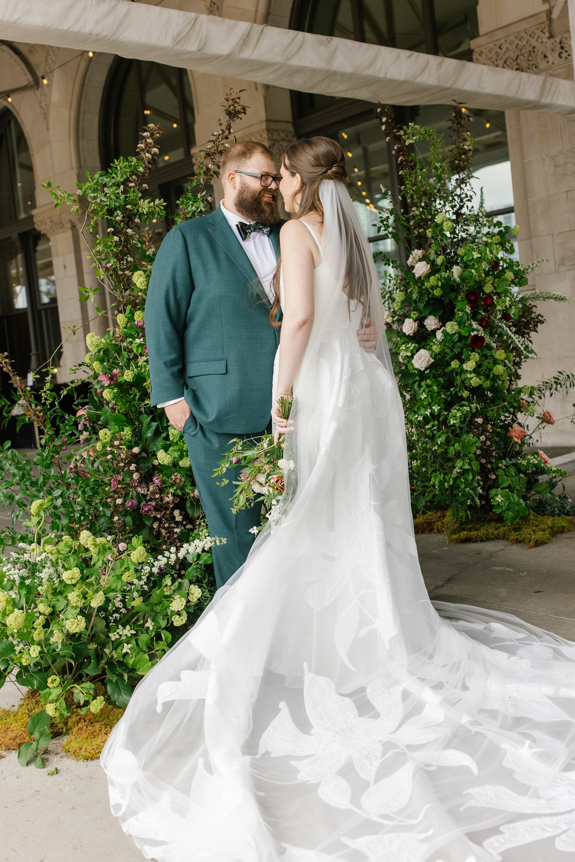 bride and groom portraits from Vintage Wedding Details at Union Station Hotel in Nashville