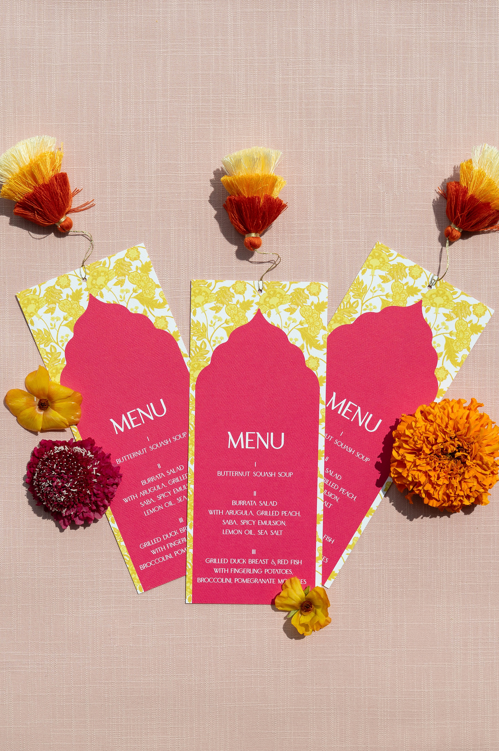 Vibrant Hindu Wedding paper goods 
