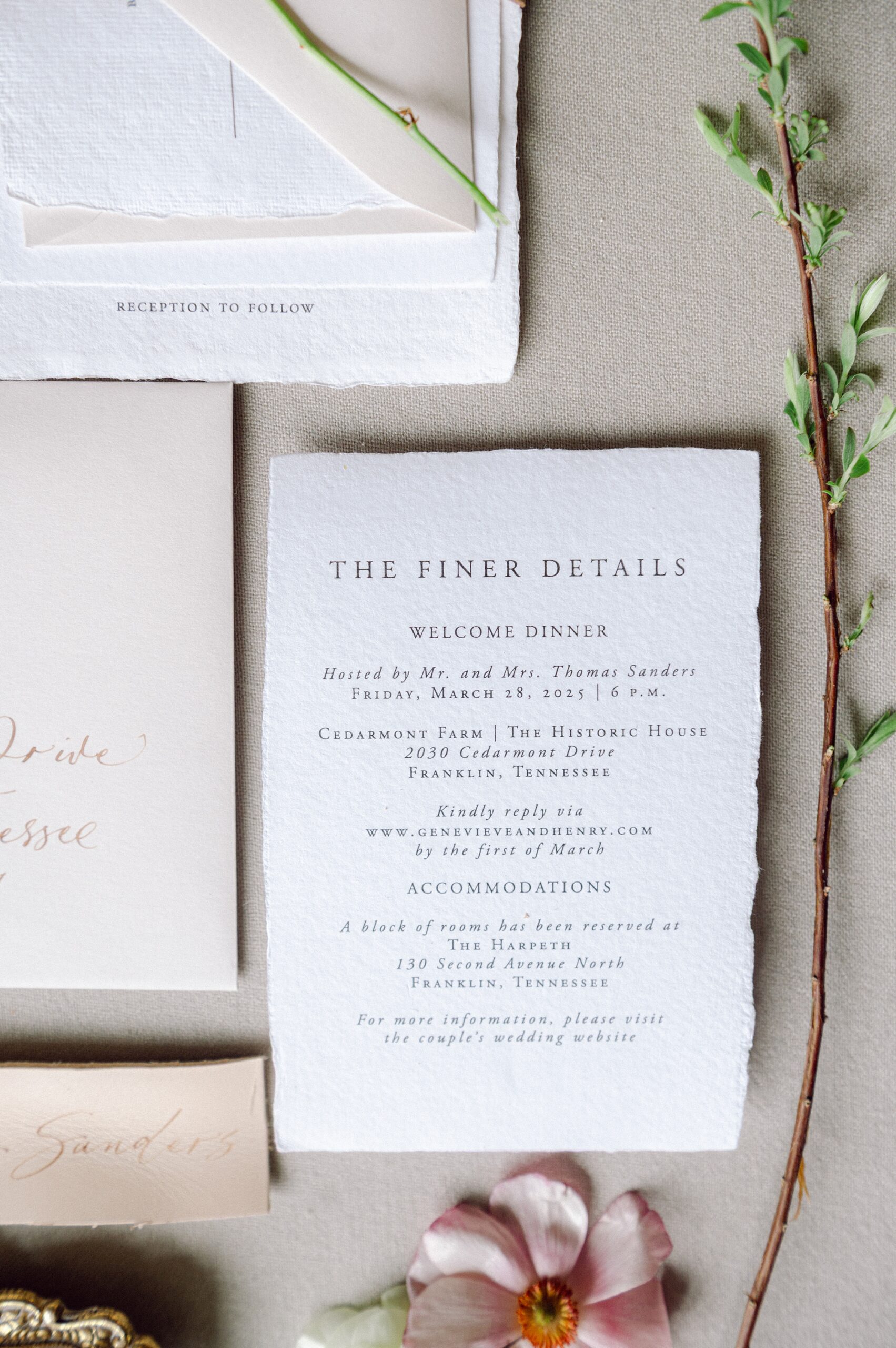 Elegant and Classic Textured Invitation Suite