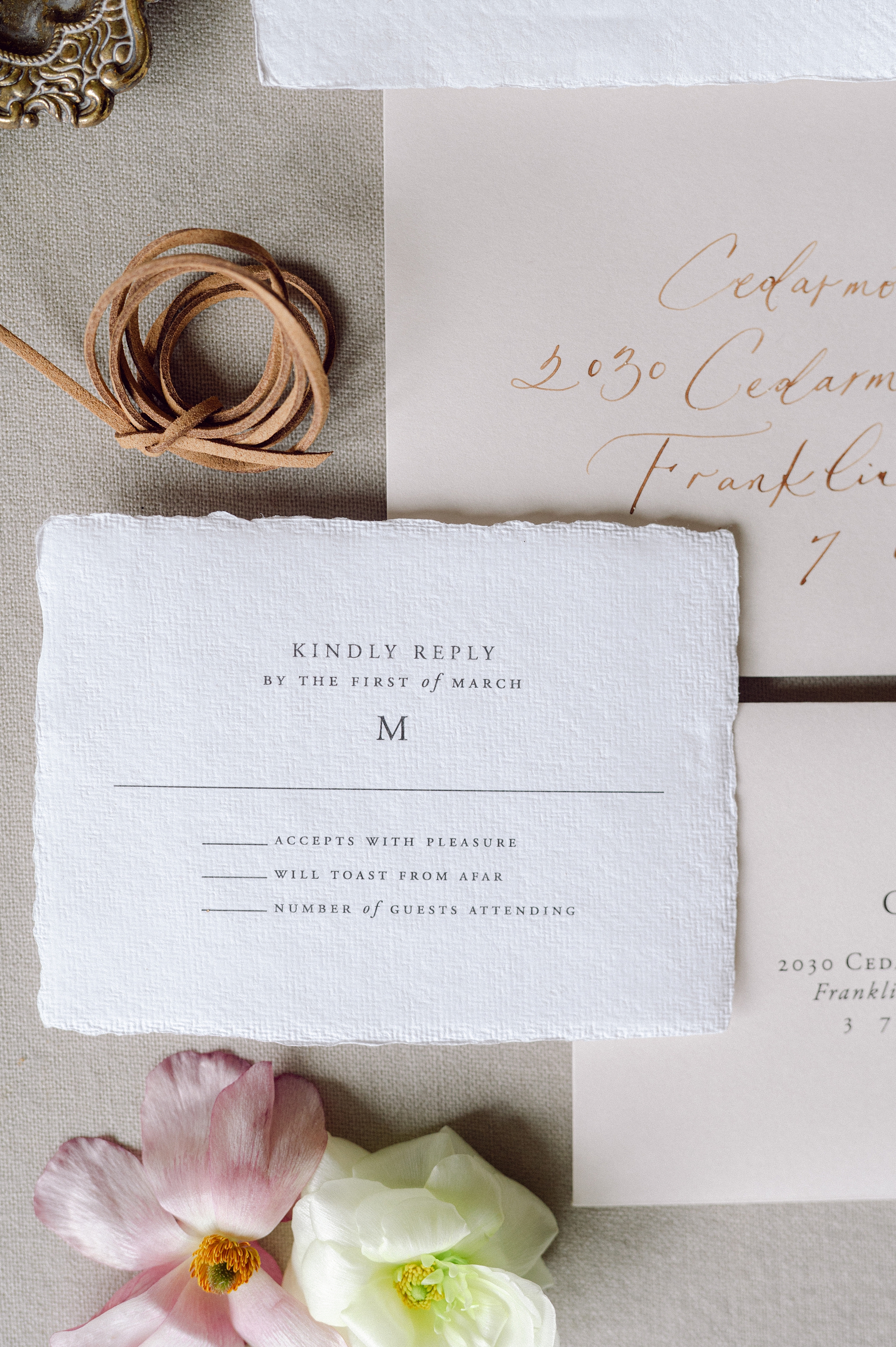 elegant wedding invitation suite 